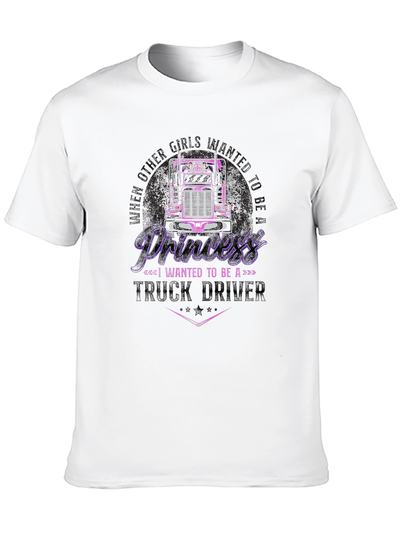 Princess Truck Driver Black T-Shirt