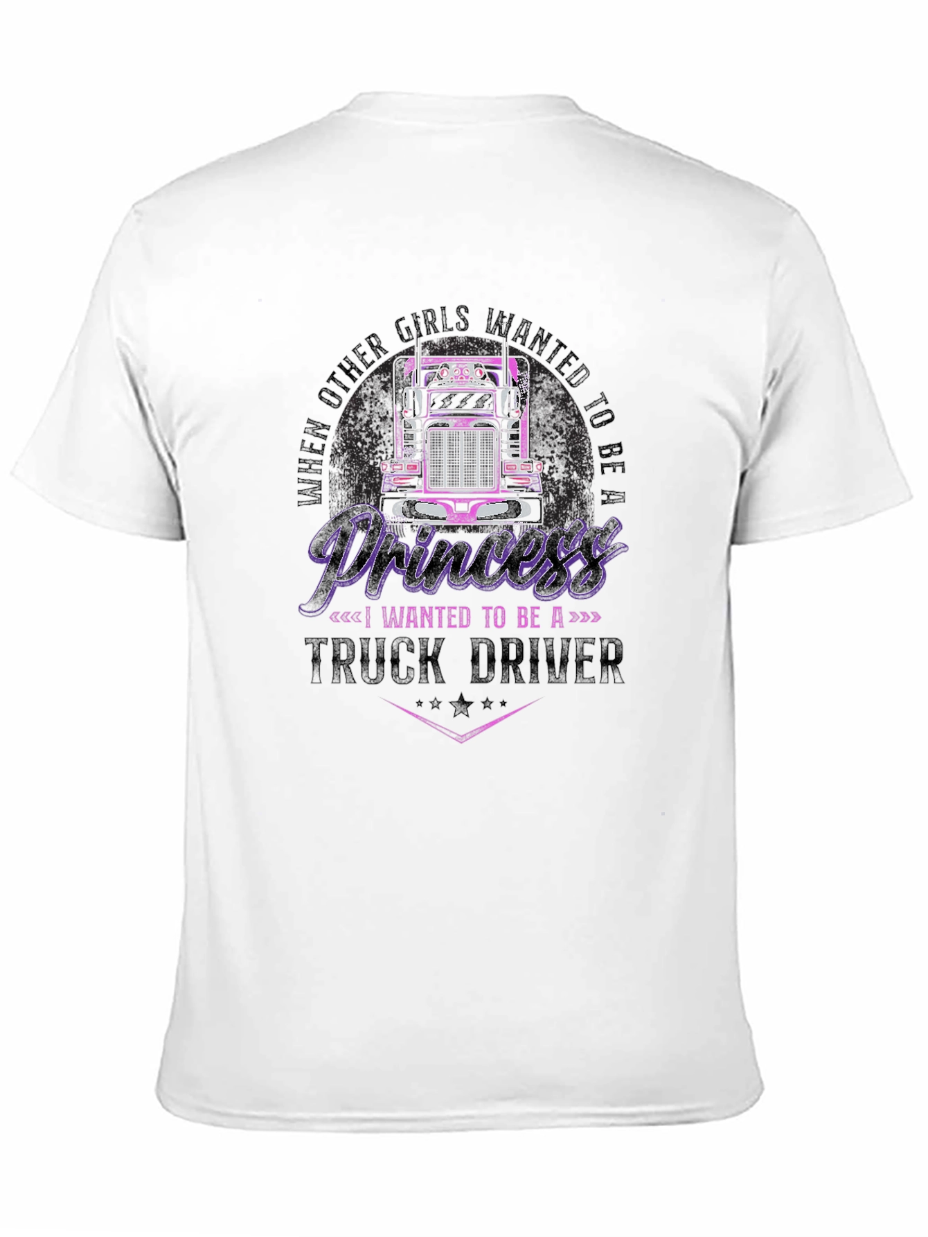 Princess Truck Driver Black T-Shirt