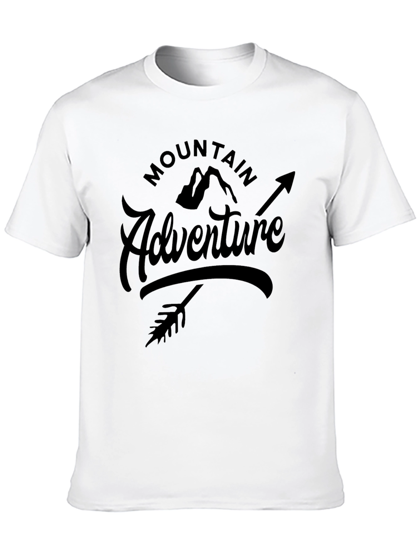 Mountain Adventure Graphic Tee - Black Cotton Blend