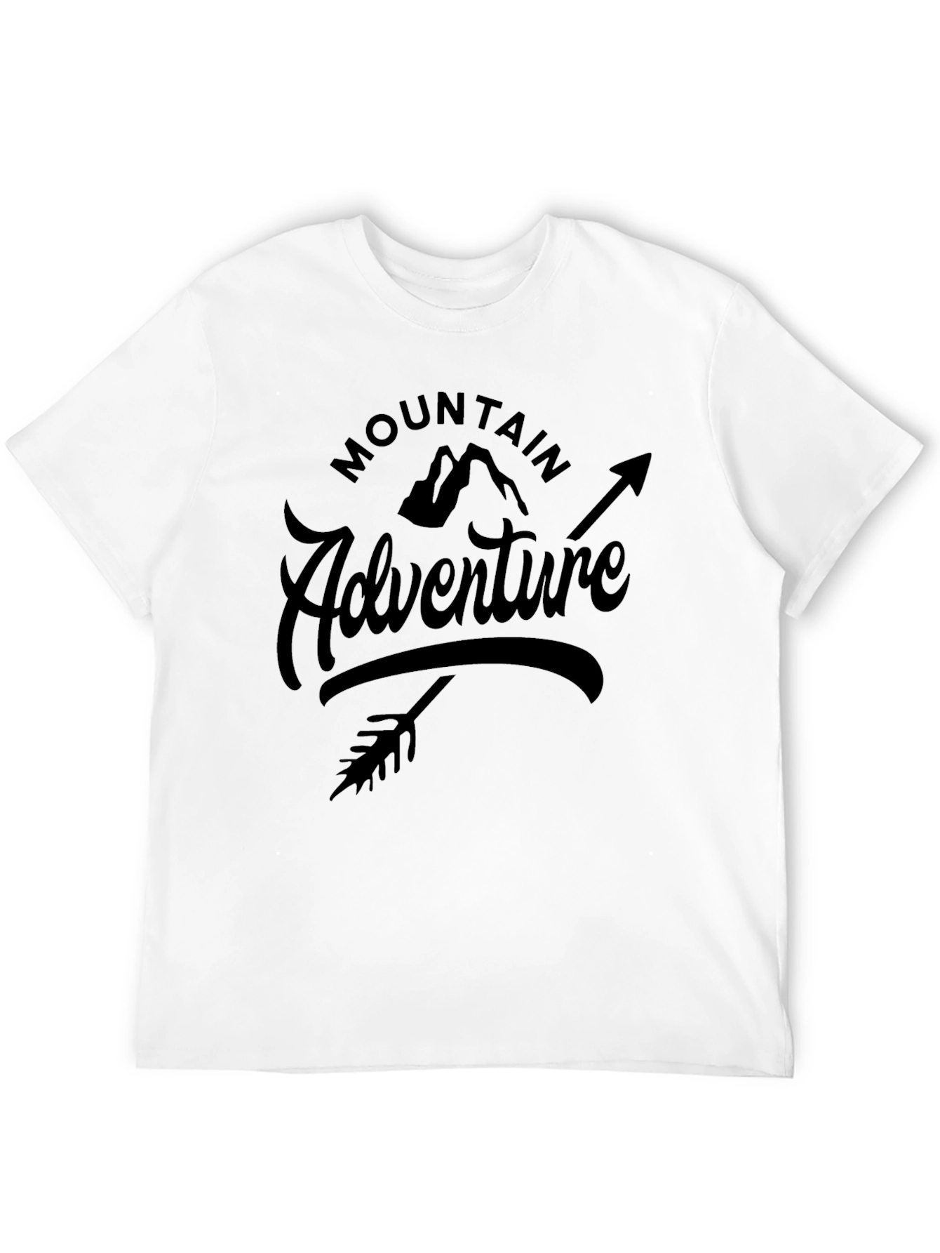 Mountain Adventure Graphic Tee - Black Cotton Blend