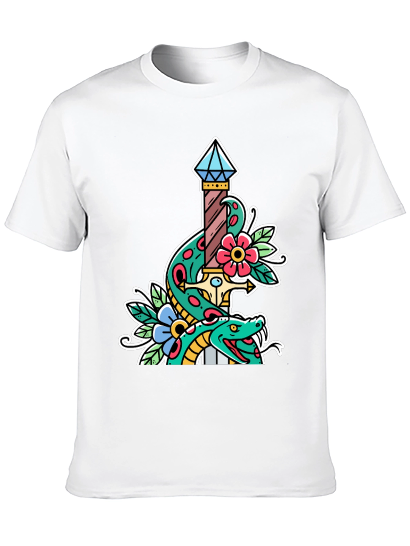 Snake & Dagger Graphic Tee - Mens Black T-Shirt