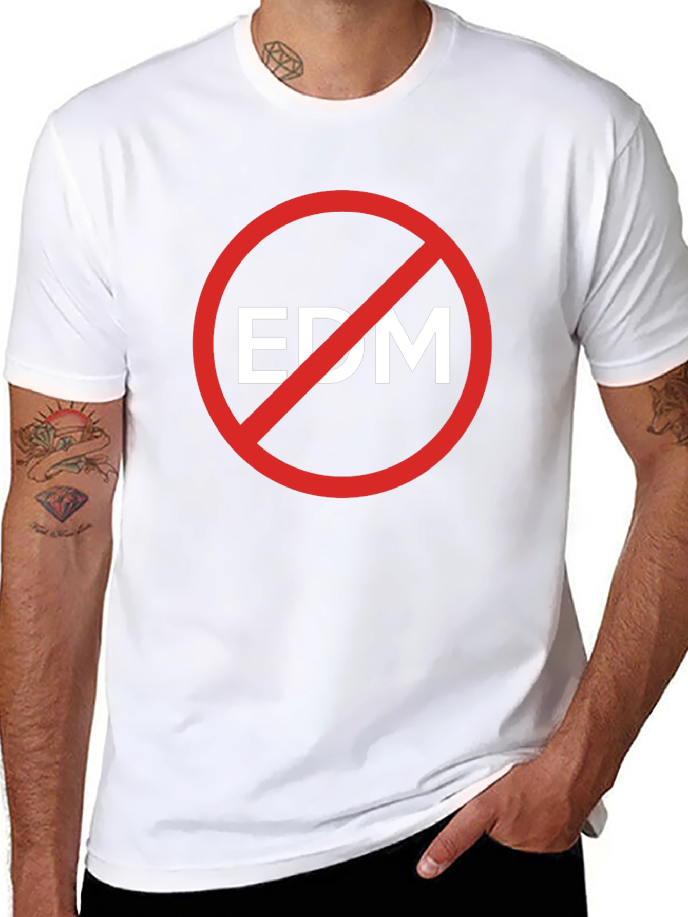 Anti-EDM Graphic T-Shirt - Bold Statement Tee