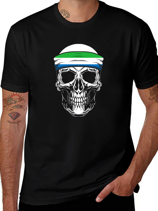 Sierra Leone Flag Skull T-Shirt