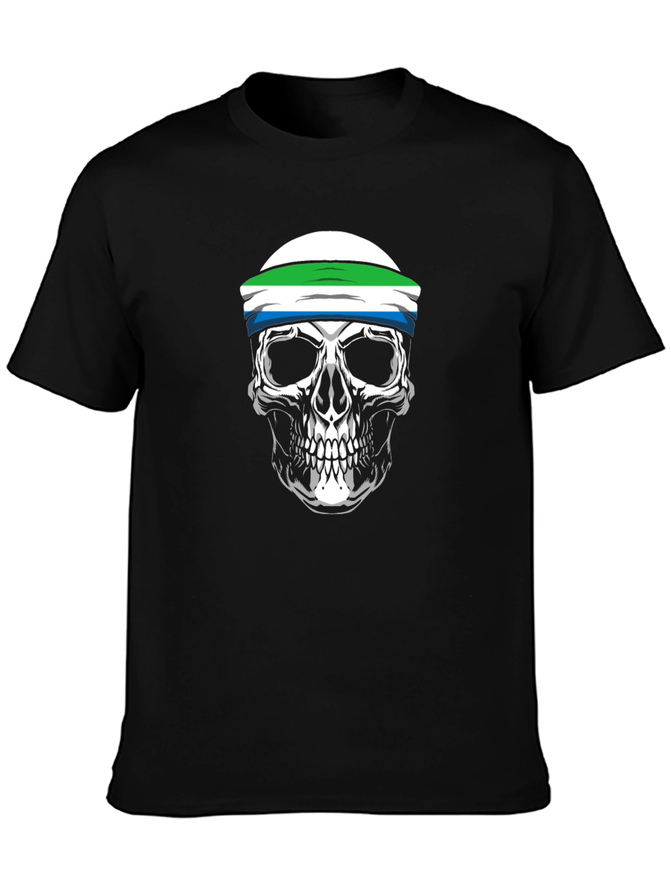 Sierra Leone Flag Skull T-Shirt