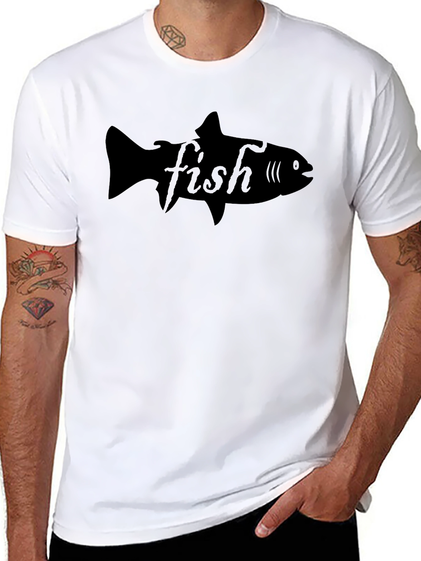 Black Fish Graphic Tee - Unique Design