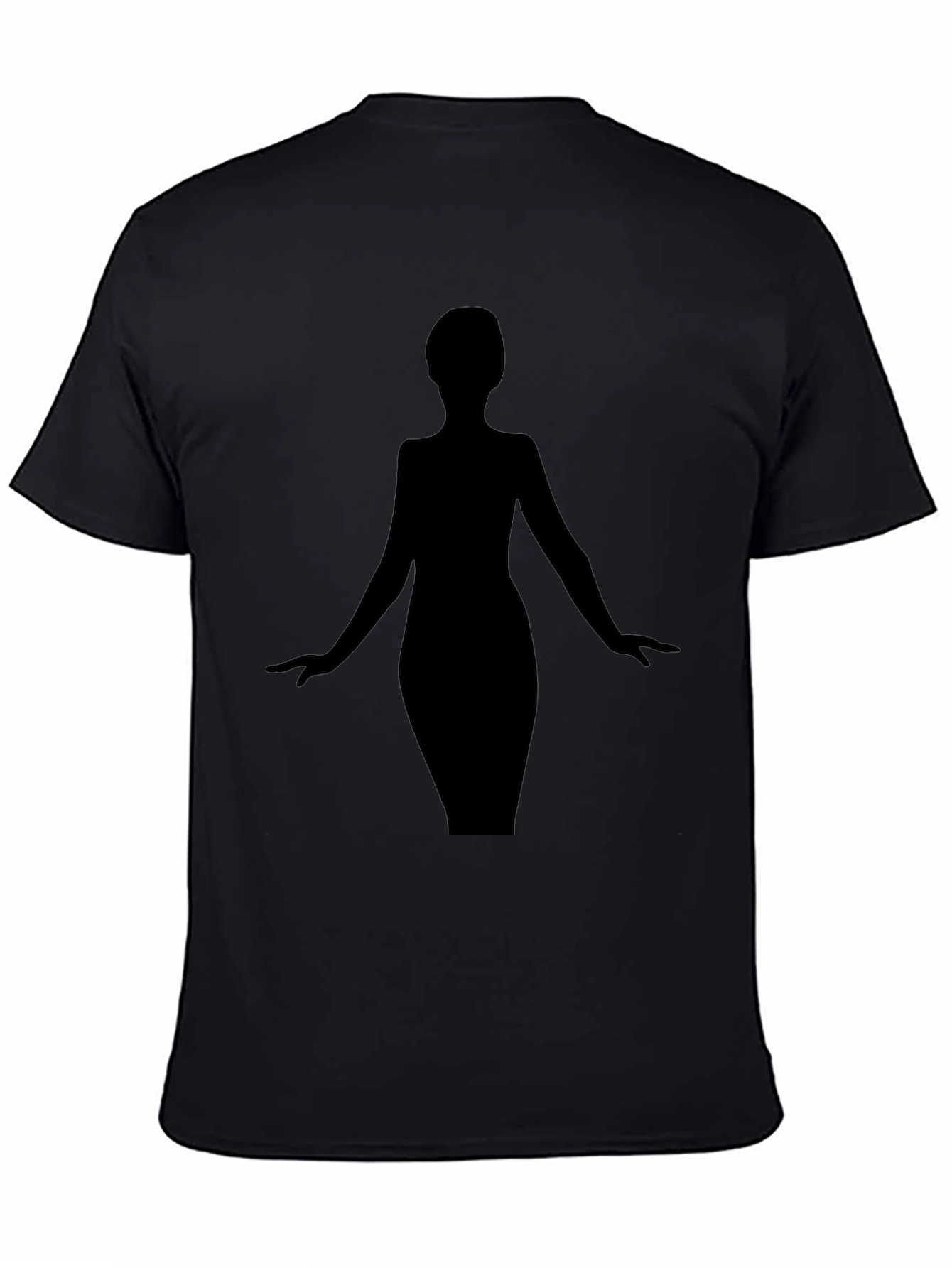 Elegant Woman Silhouette Black T-Shirt