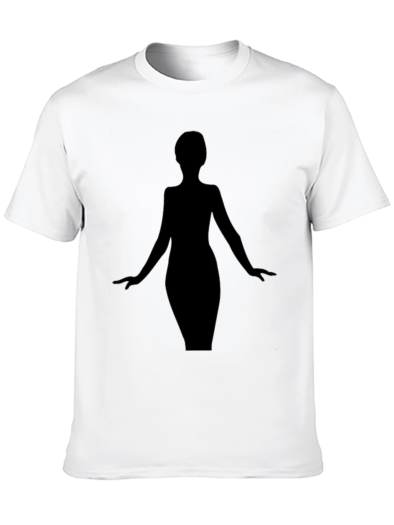Elegant Woman Silhouette Black T-Shirt
