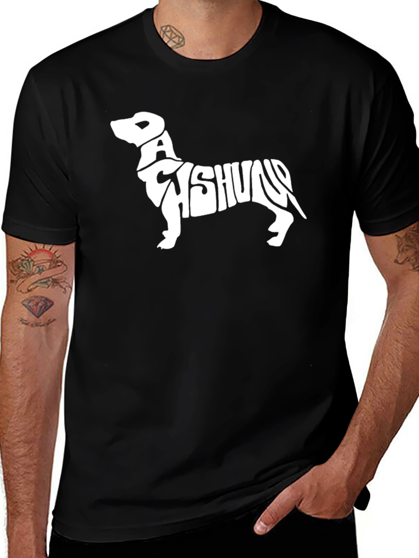 Dachshund Dog Breed Graphic Tee - Black
