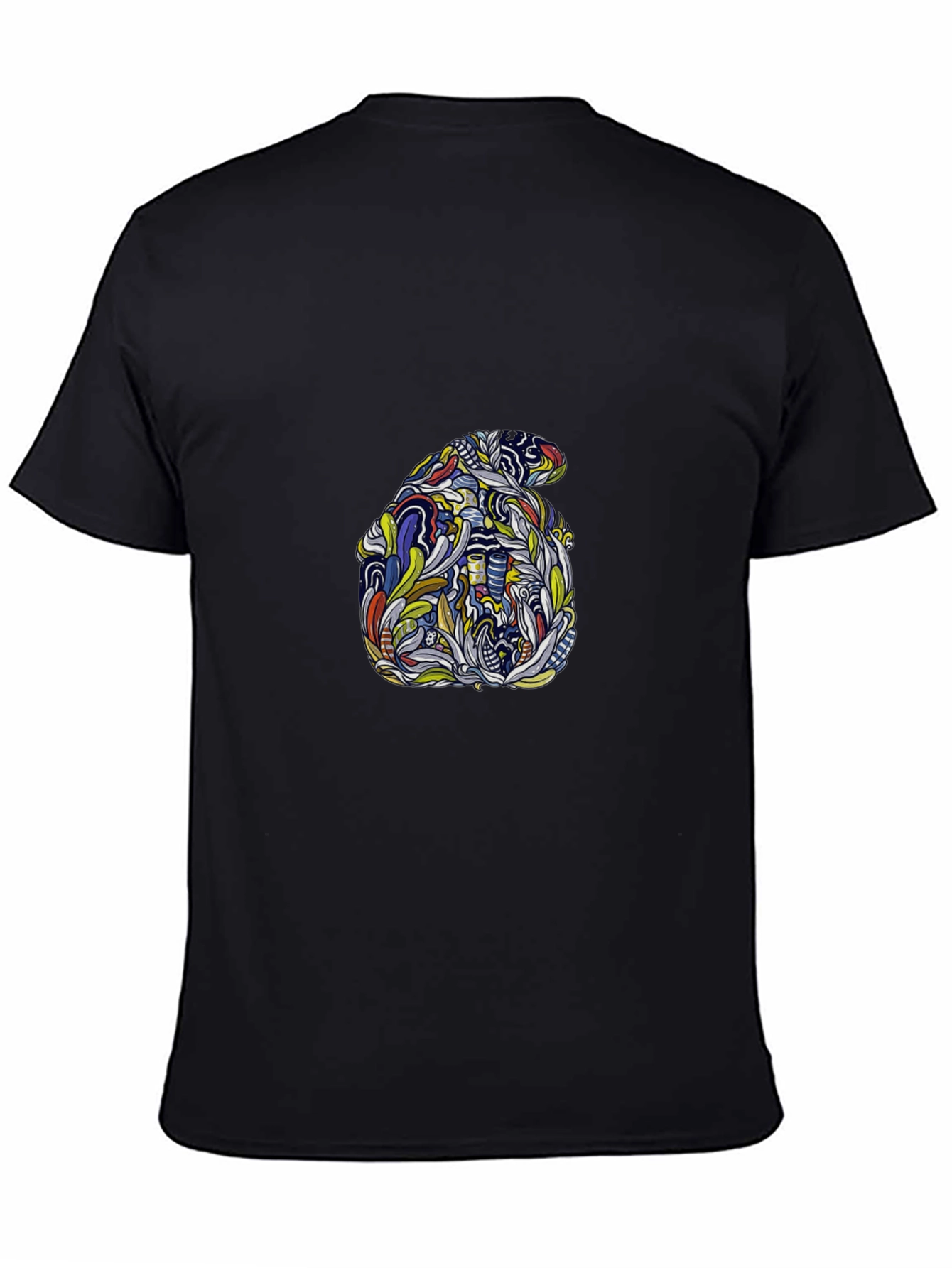 Abstract Elephant Graphic Tee - Stylish Black T-Shirt