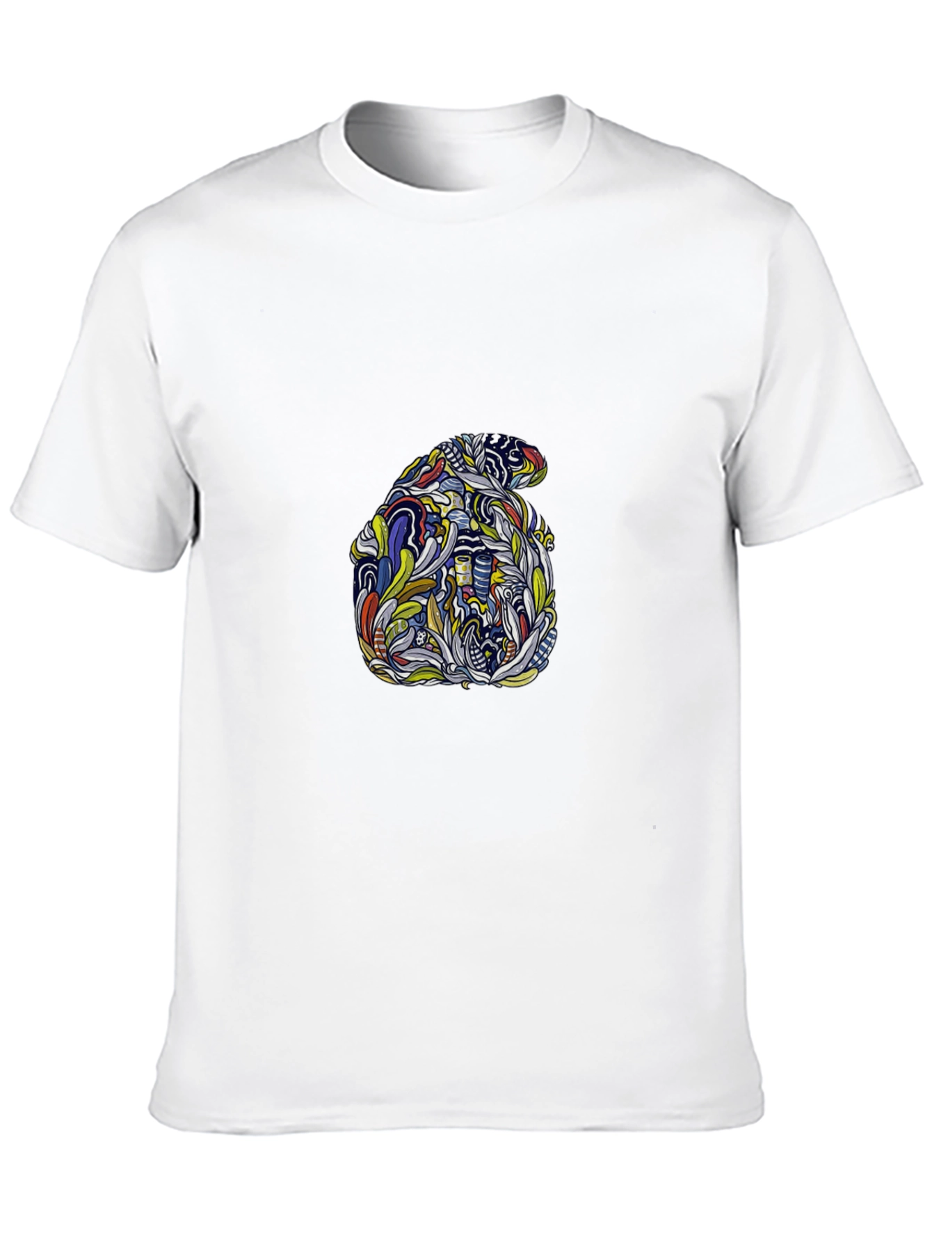 Abstract Elephant Graphic Tee - Stylish Black T-Shirt