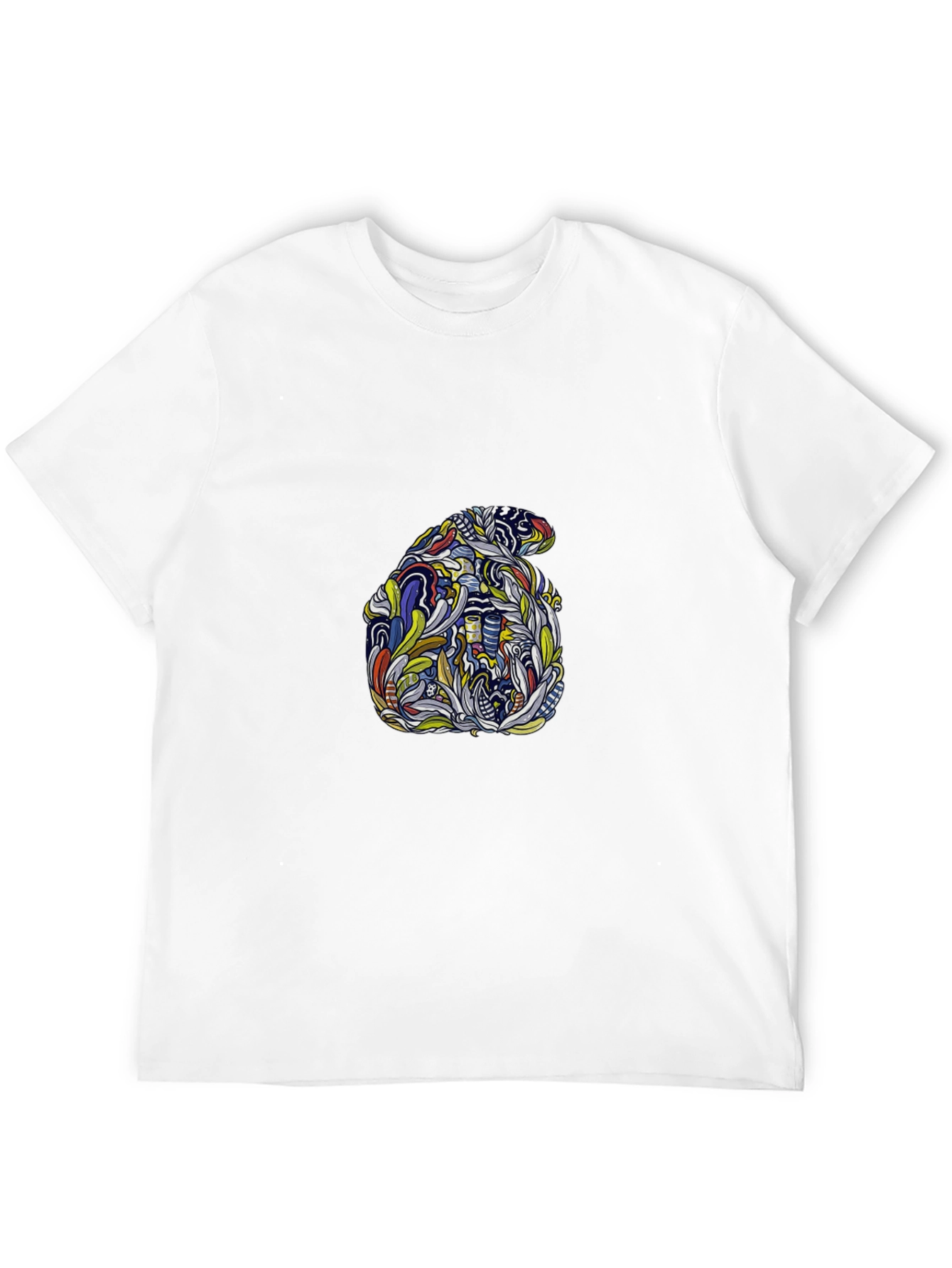 Abstract Elephant Graphic Tee - Stylish Black T-Shirt