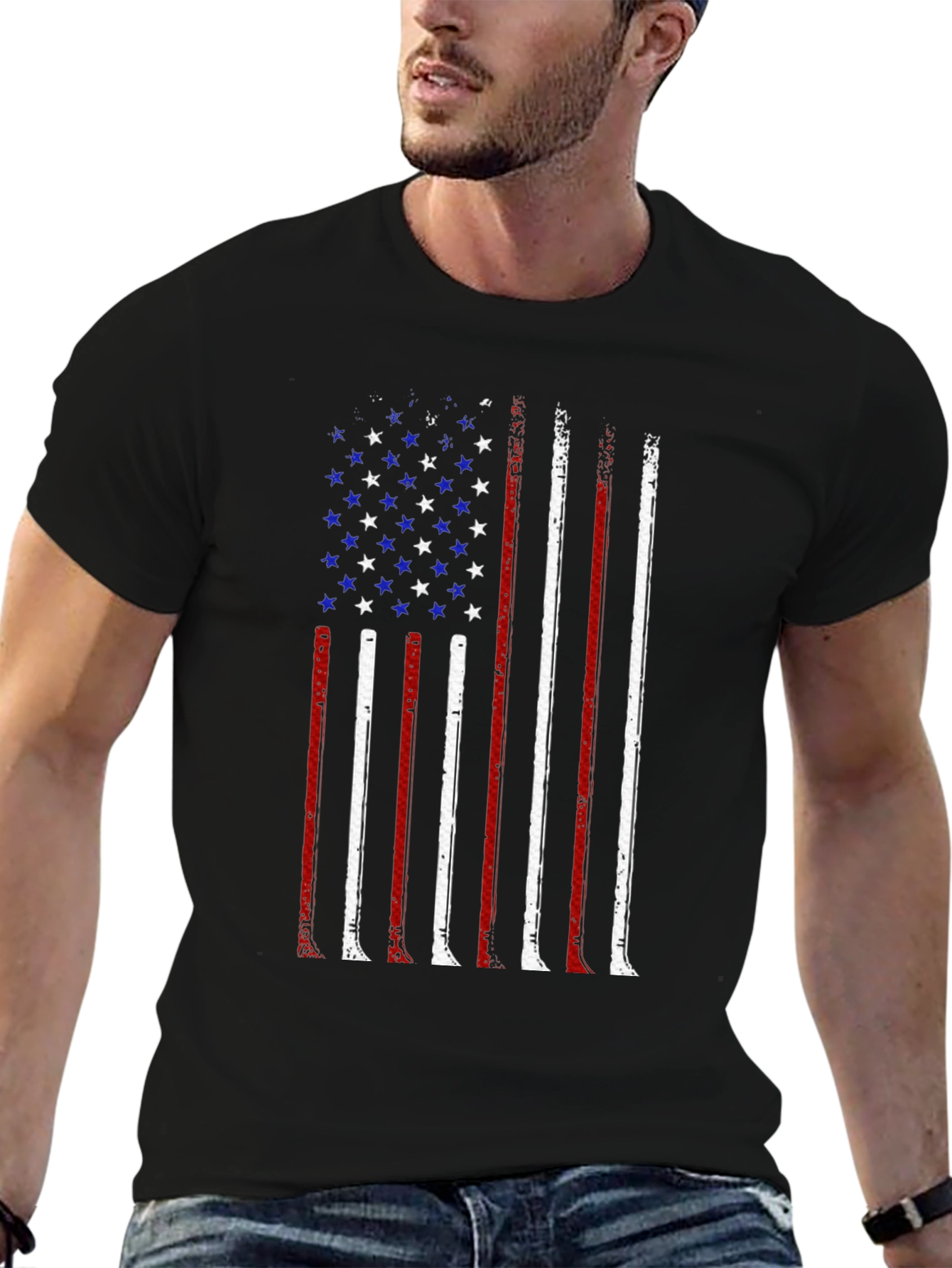 American Flag Distressed Graphic T-Shirt