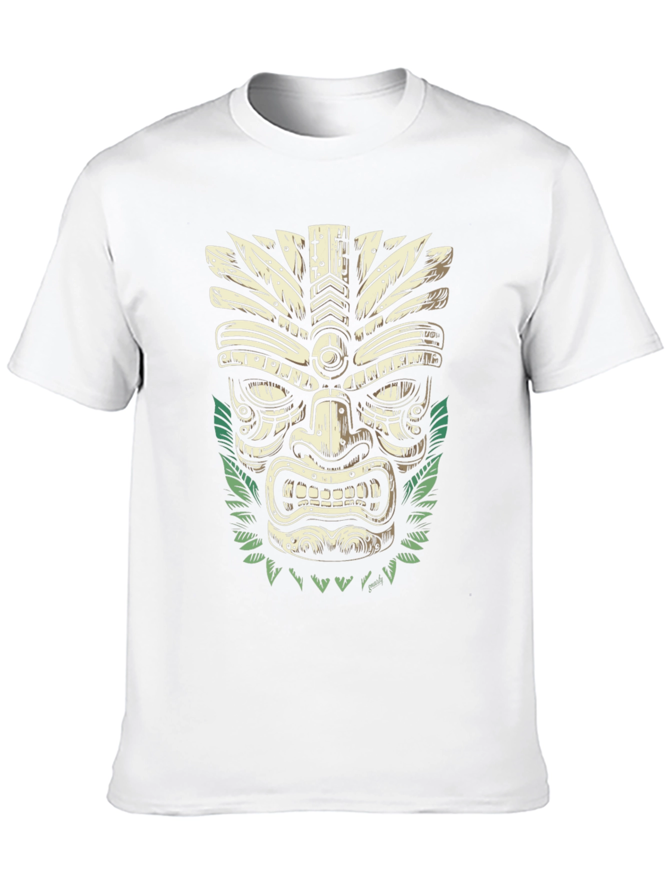 Tiki Mask Graphic T-Shirt - Island Vibes