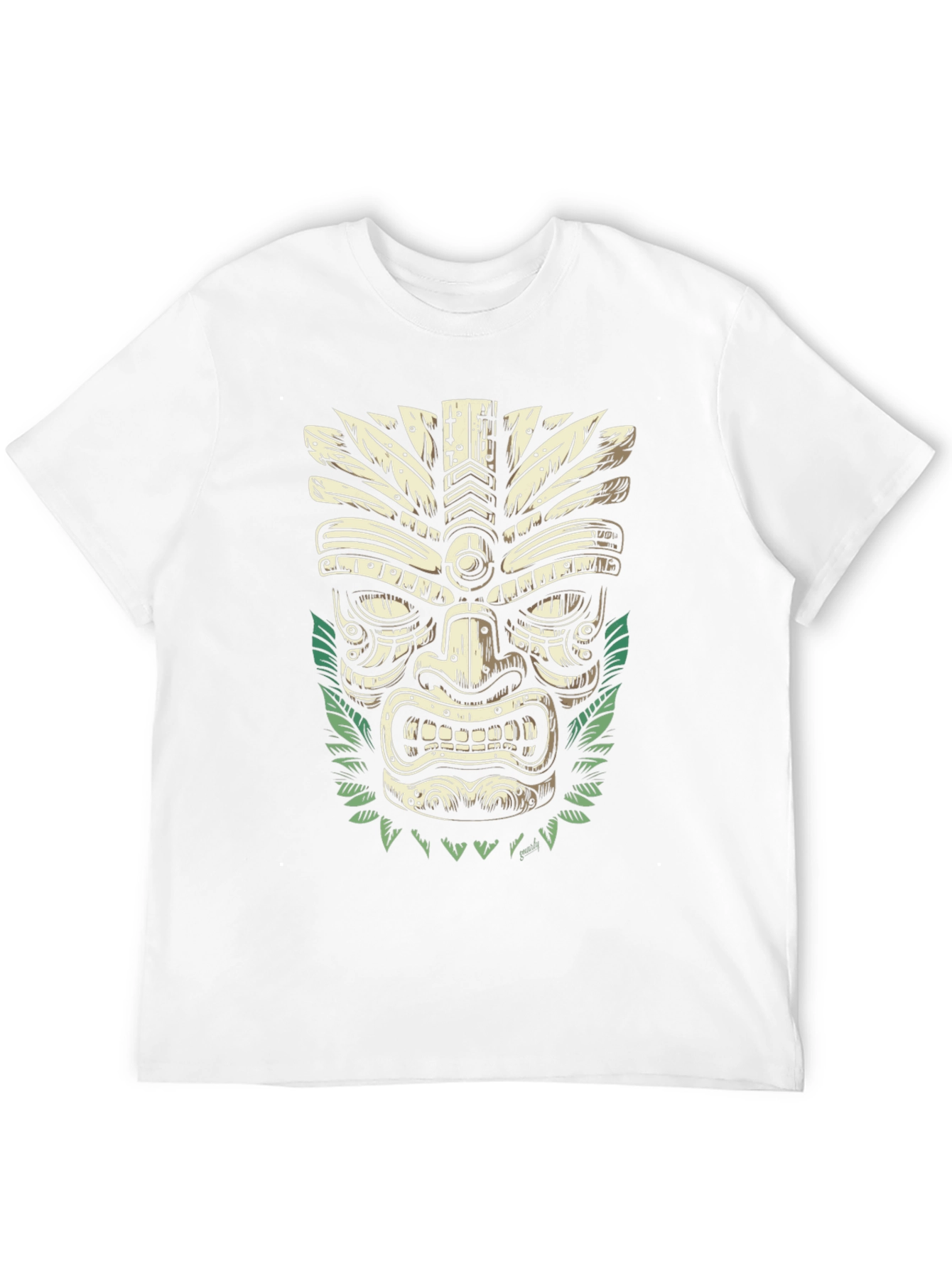 Tiki Mask Graphic T-Shirt - Island Vibes