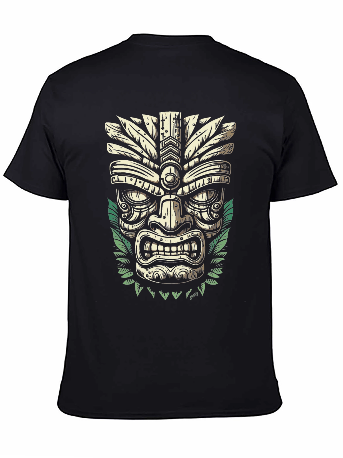 Tiki Mask Graphic T-Shirt - Island Vibes