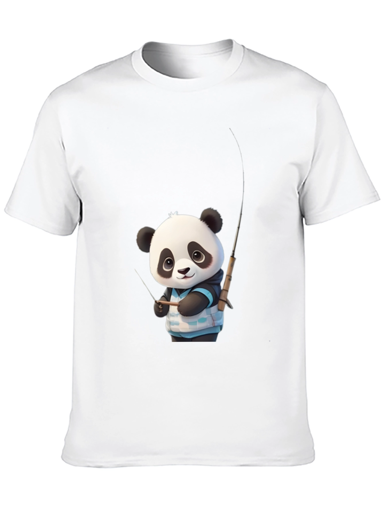 Panda Fishing Graphic Tee - Stylish Black T-Shirt