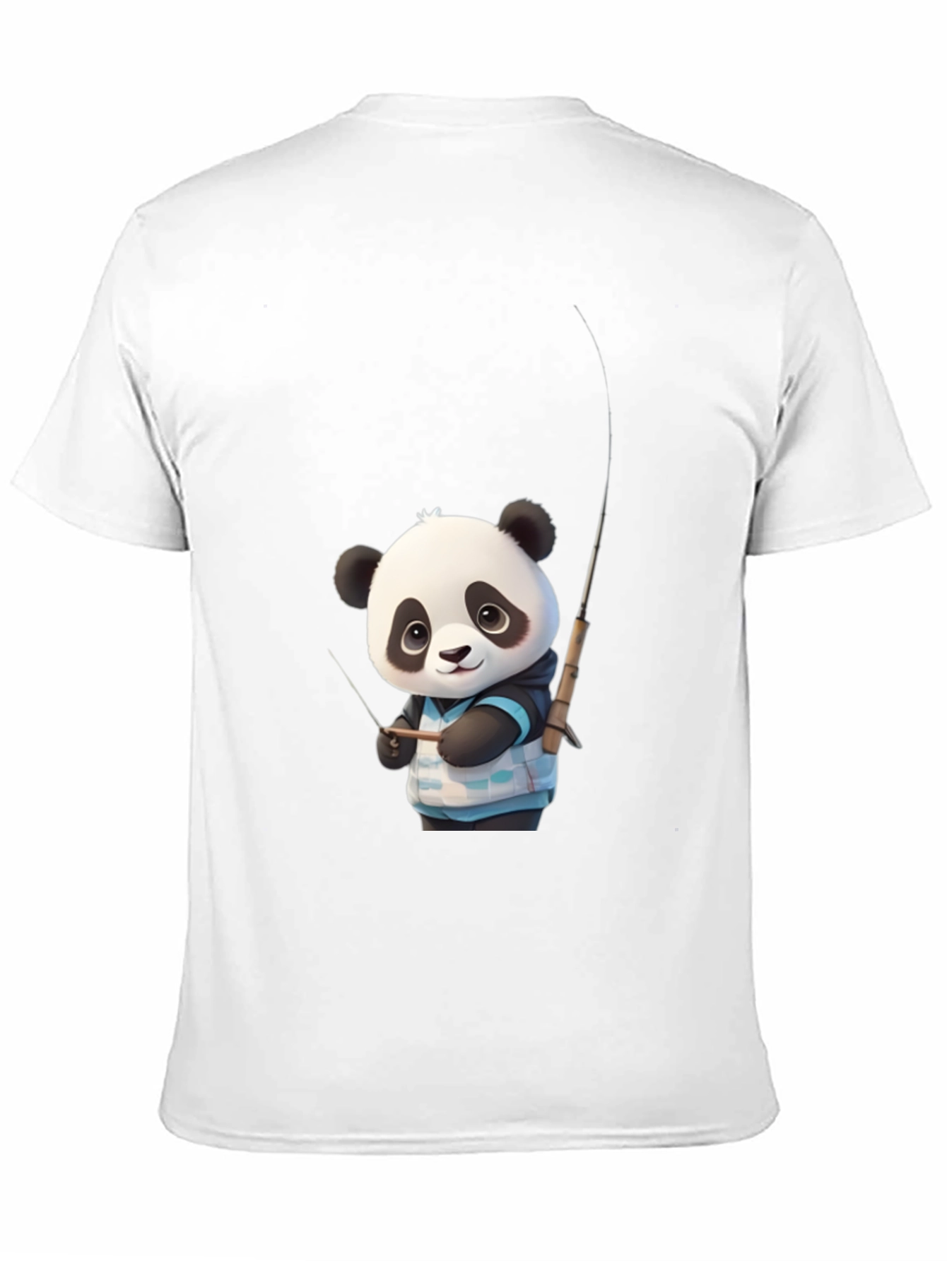 Panda Fishing Graphic Tee - Stylish Black T-Shirt