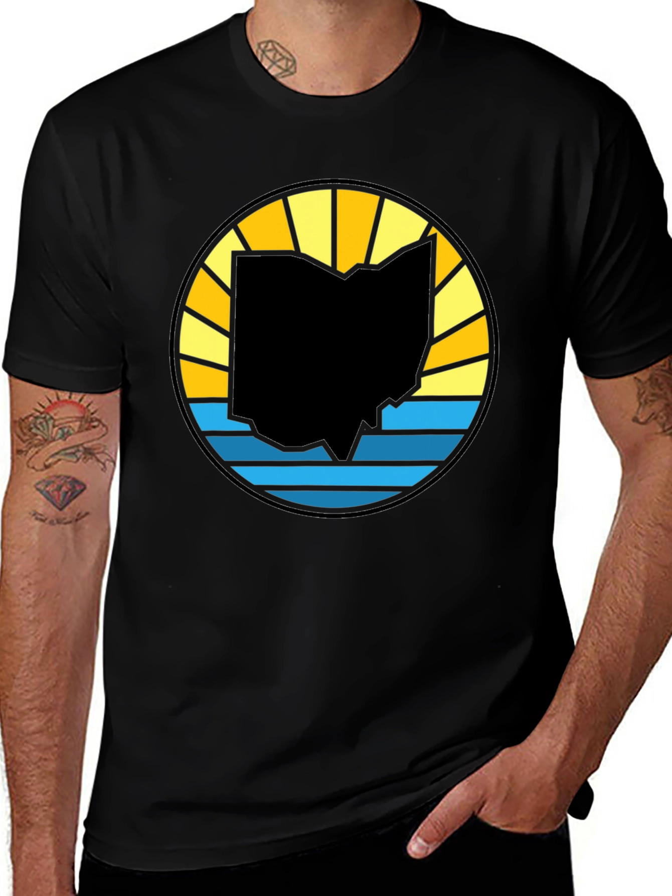 Ohio State Silhouette Sunset Graphic Tee