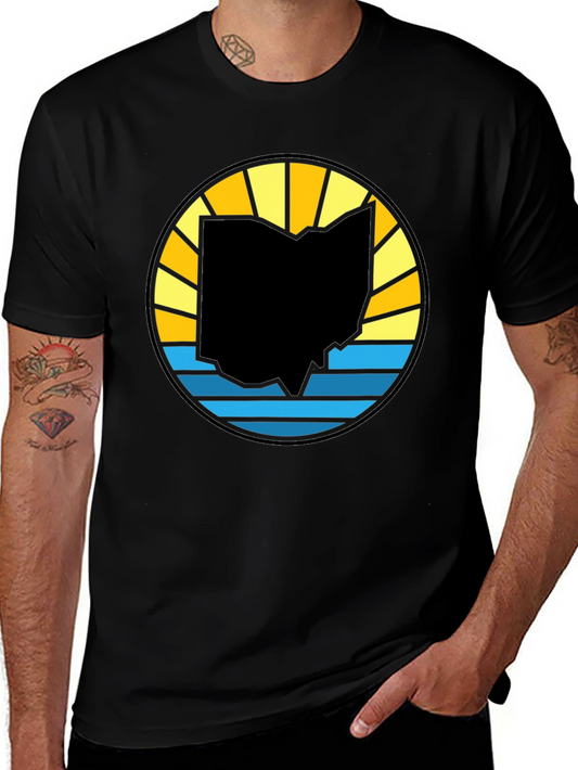 Ohio State Silhouette Sunset Graphic Tee