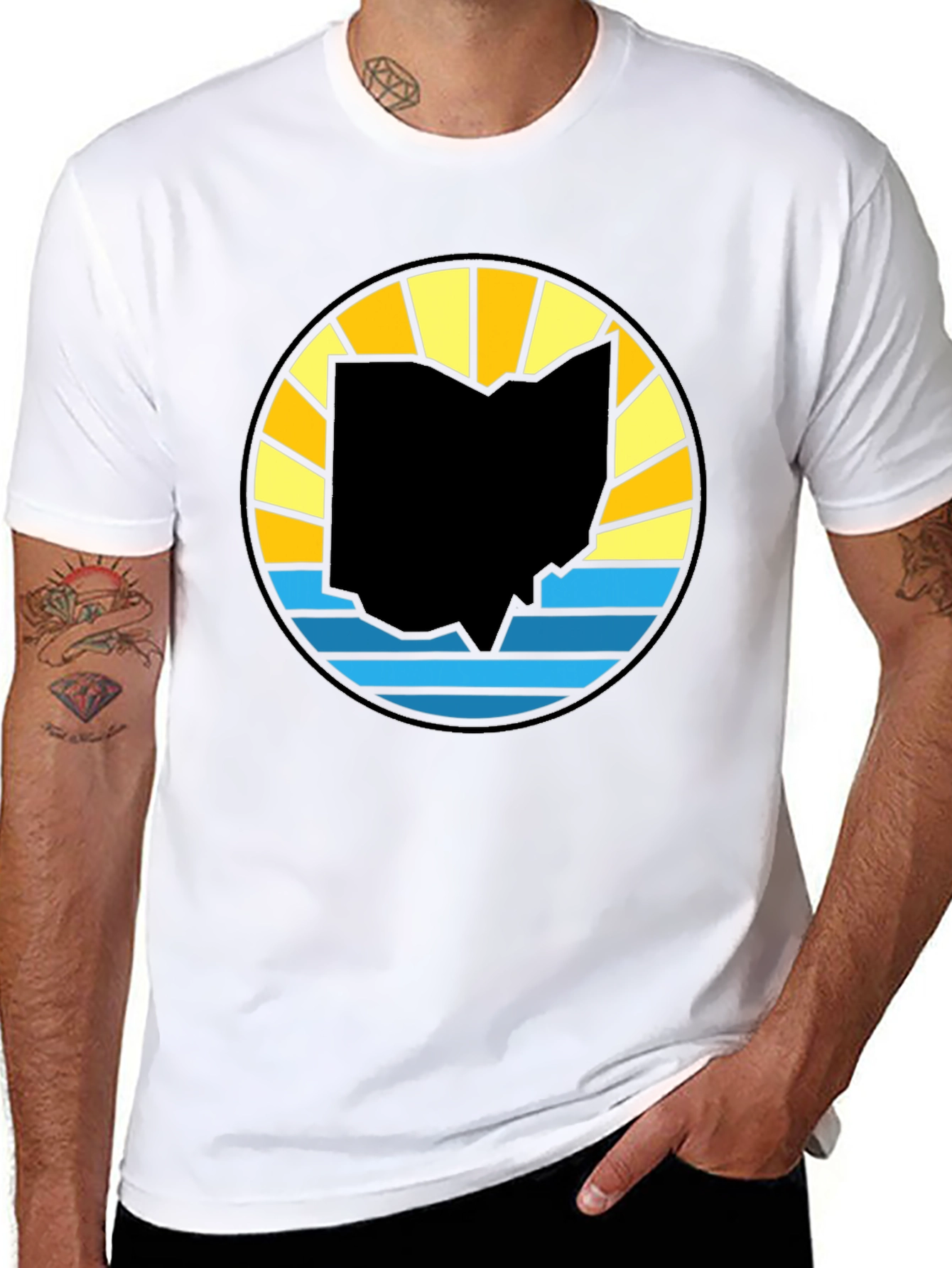 Ohio State Silhouette Sunset Graphic Tee