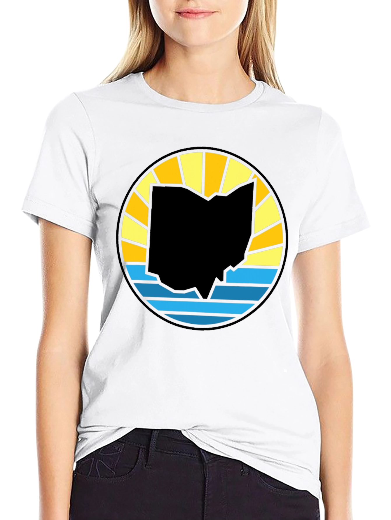 Ohio State Silhouette Sunset Graphic Tee