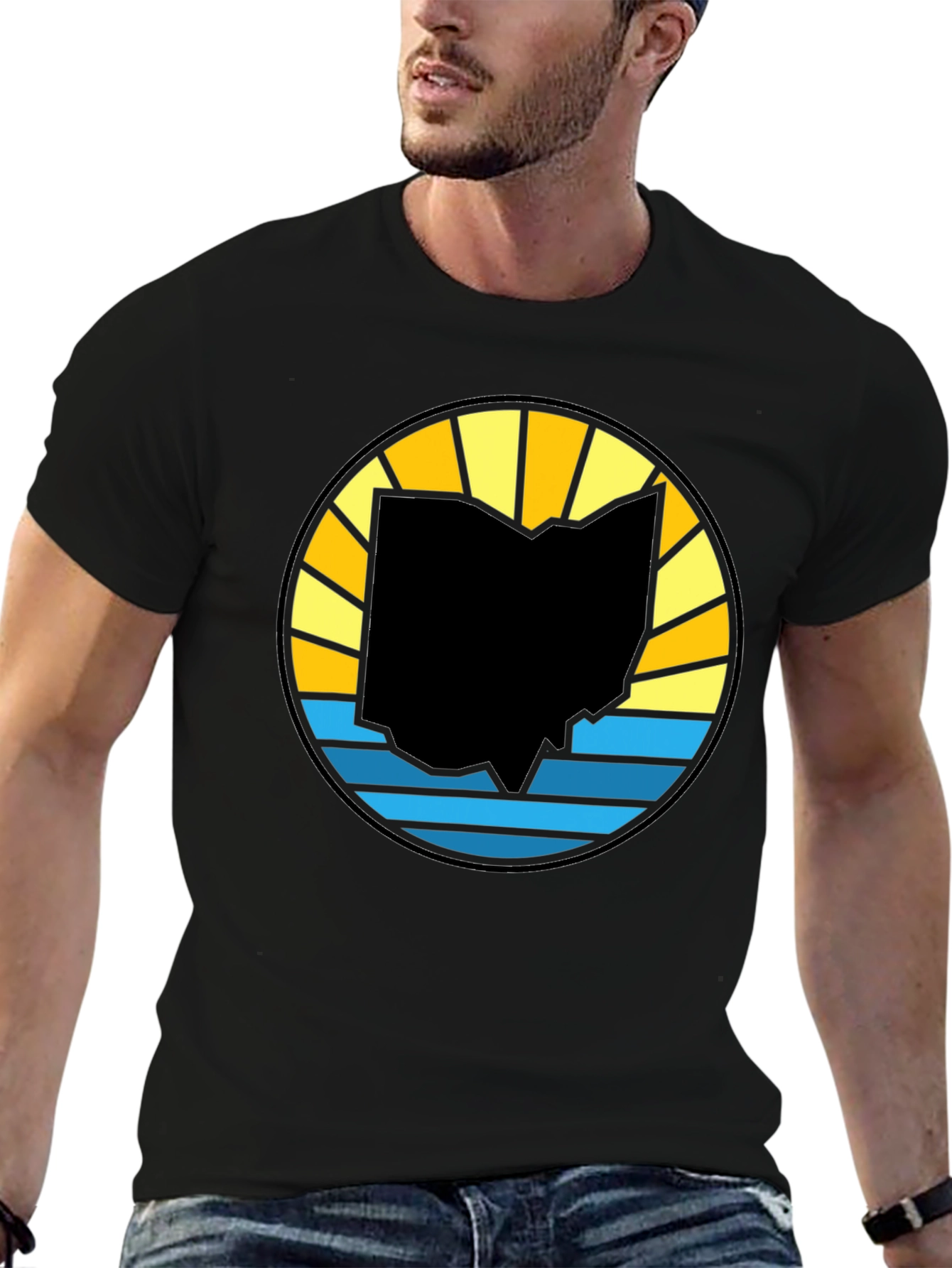Ohio State Silhouette Sunset Graphic Tee