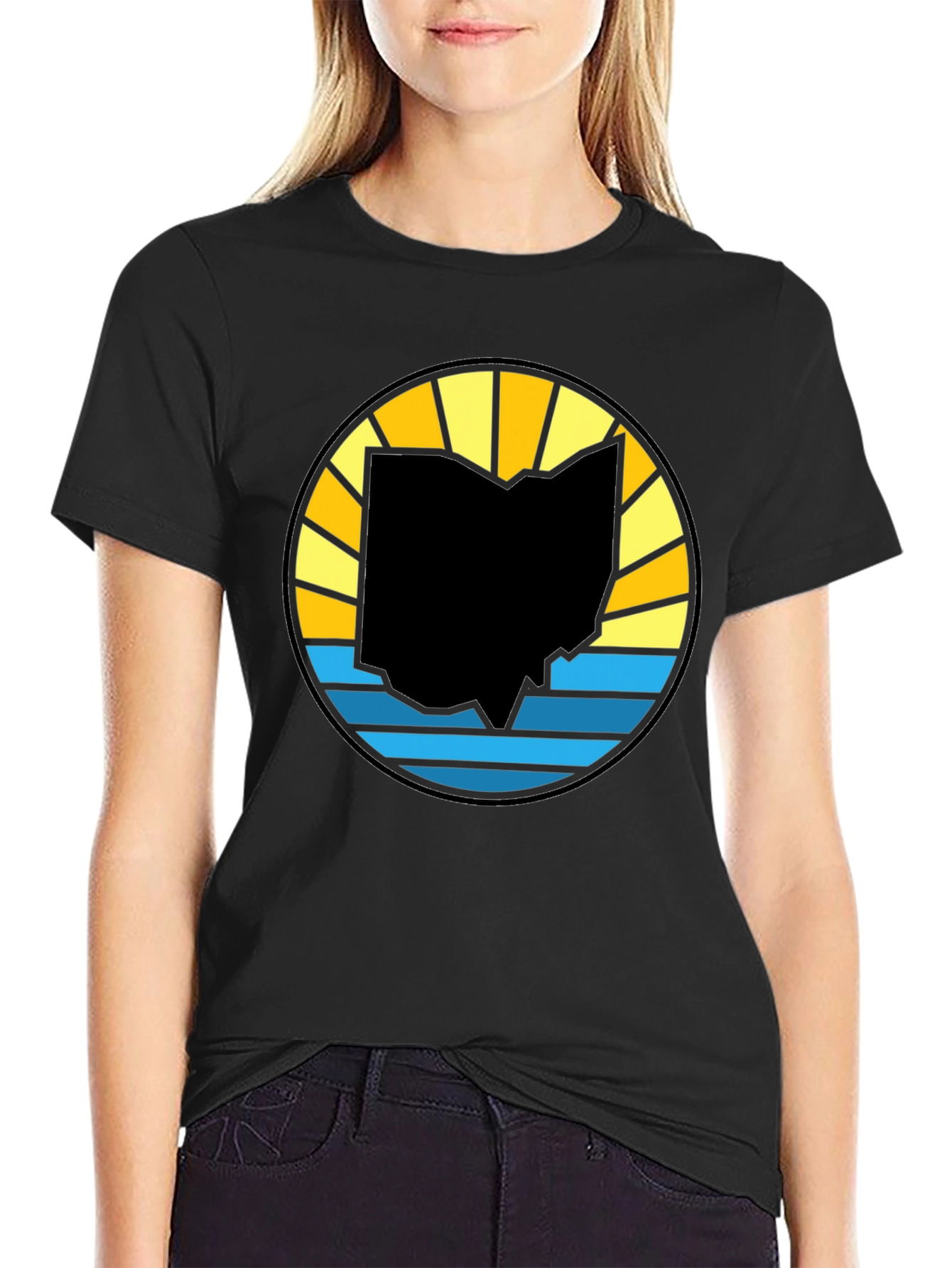 Ohio State Silhouette Sunset Graphic Tee