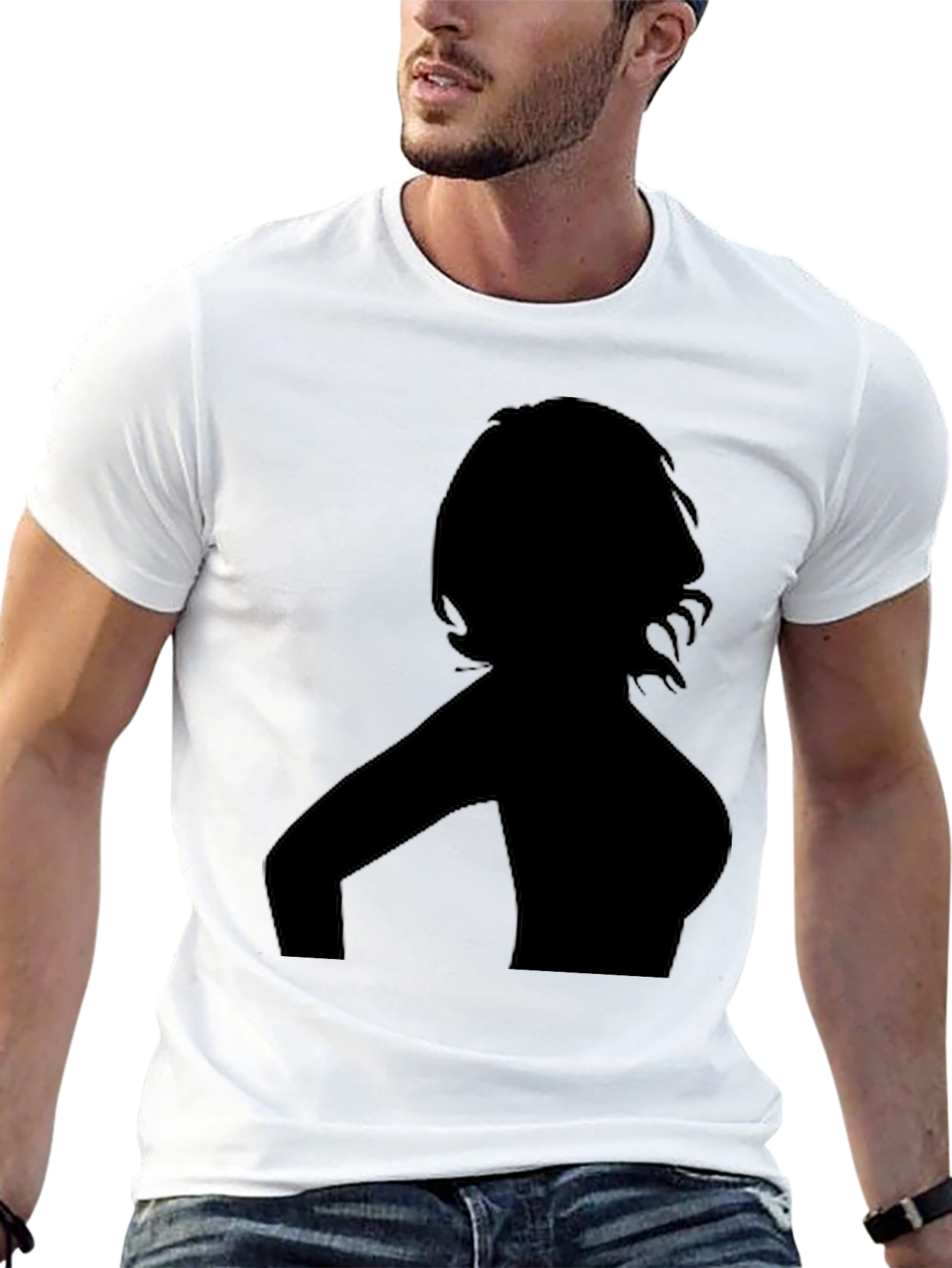 Silhouette Graphic Tee - Black Cotton Blend