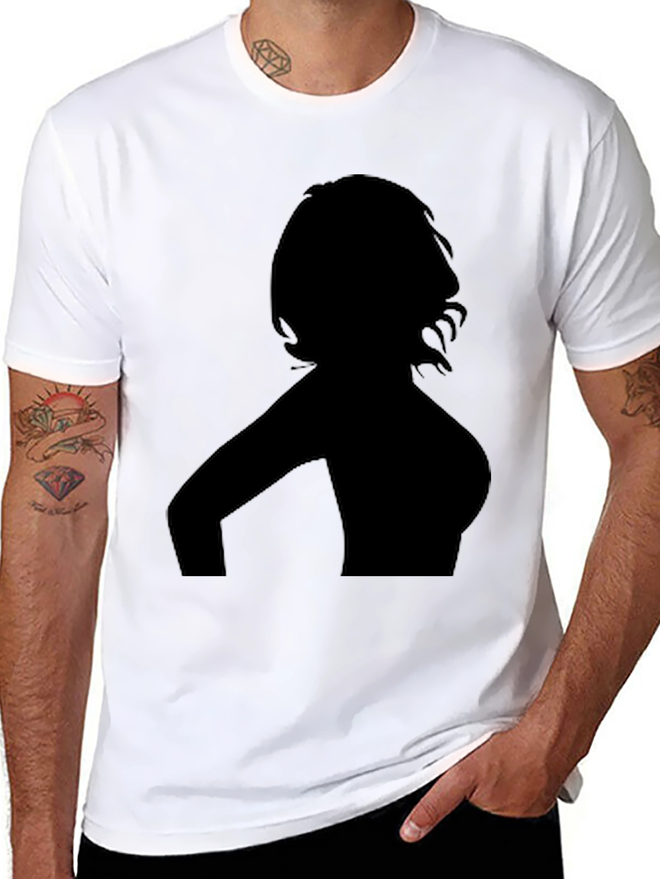 Silhouette Graphic Tee - Black Cotton Blend