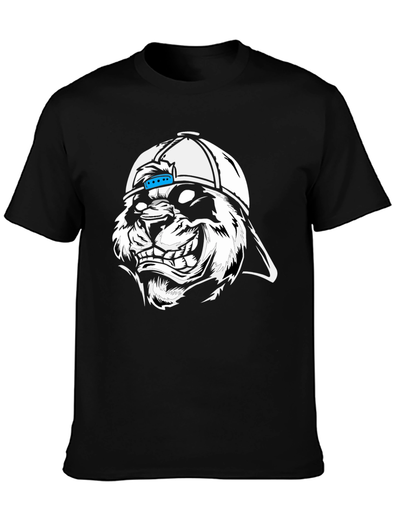 Cool Graphic Tee - Grinning Wolf in Cap