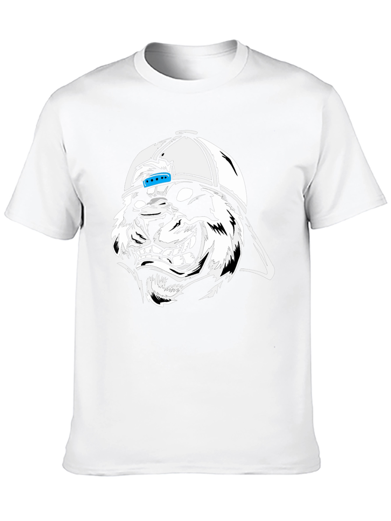 Cool Graphic Tee - Grinning Wolf in Cap