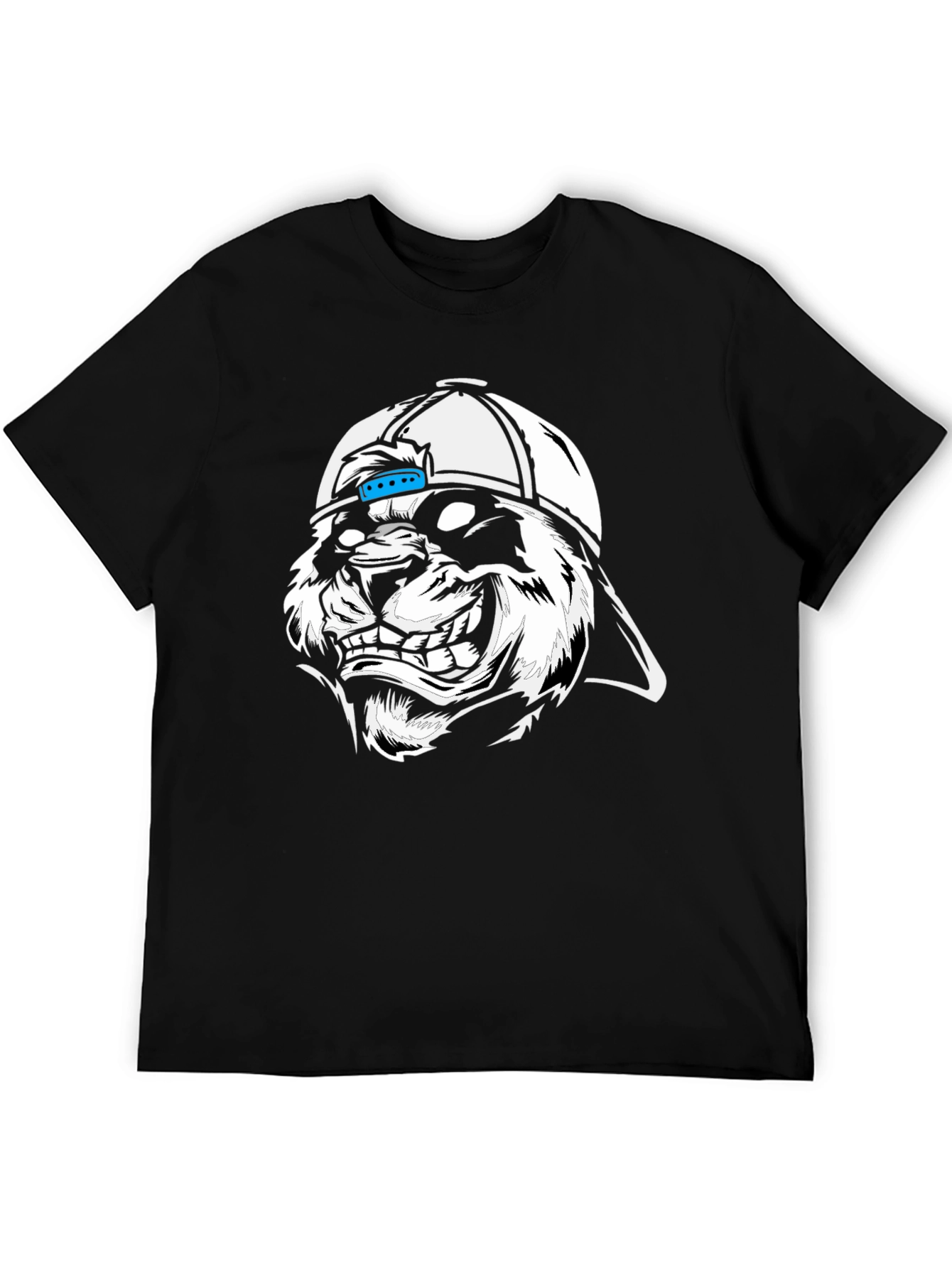 Cool Graphic Tee - Grinning Wolf in Cap