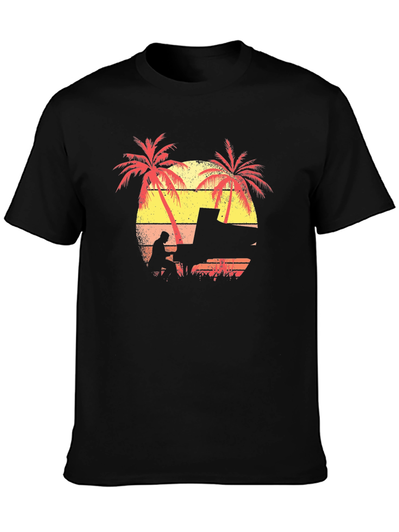 Sunset Piano Player T-Shirt - Tropical Vibes