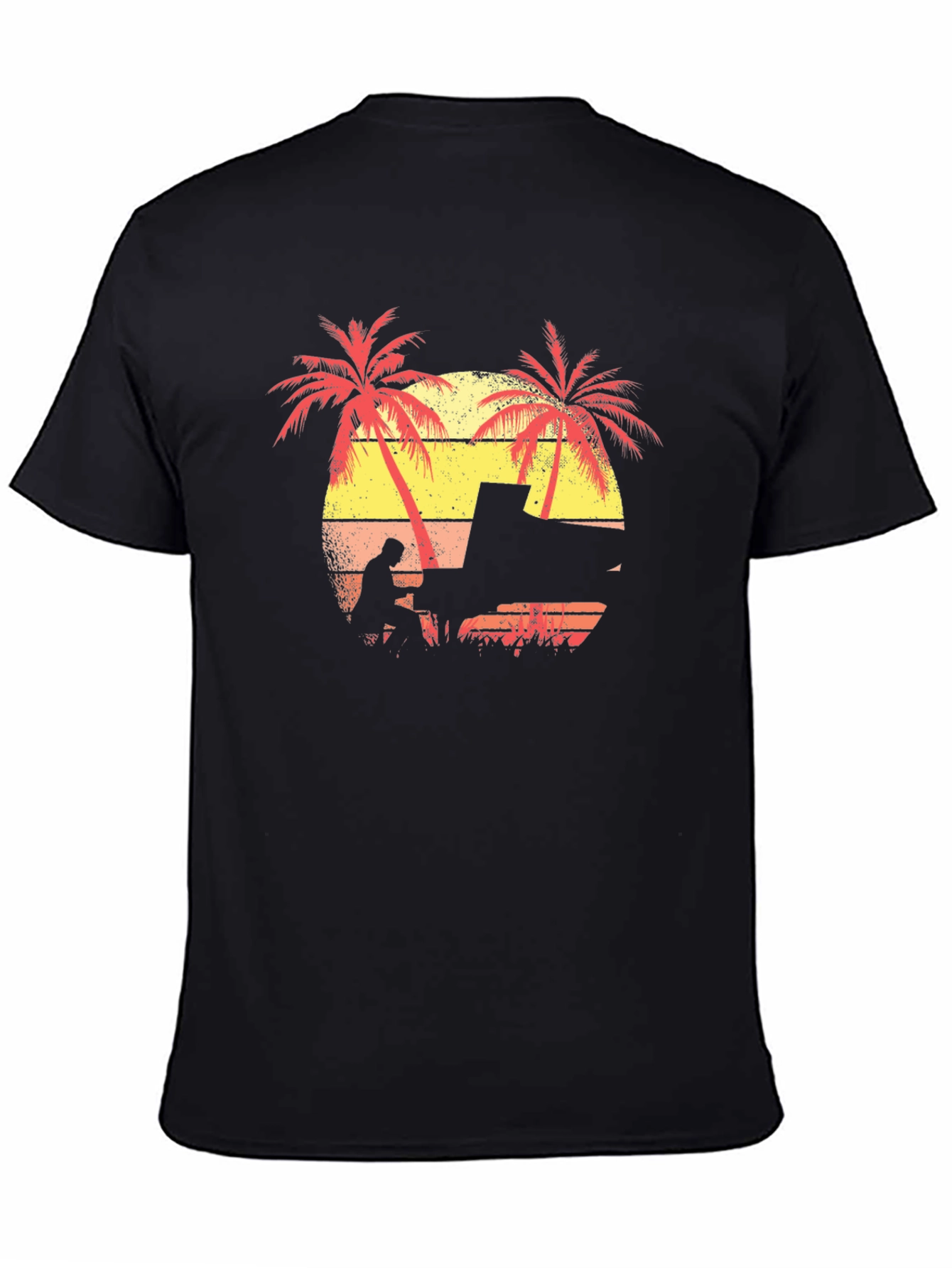 Sunset Piano Player T-Shirt - Tropical Vibes