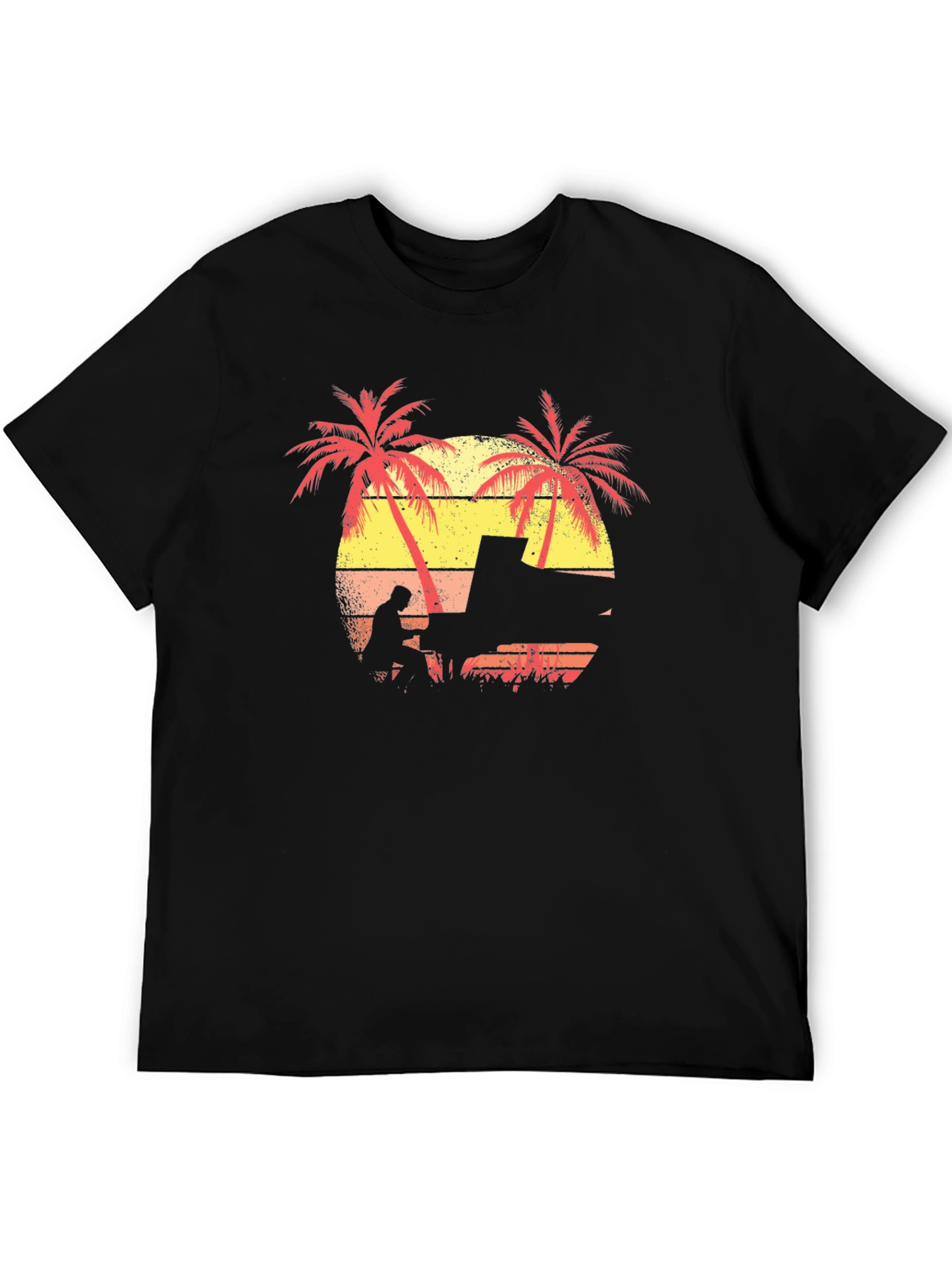 Sunset Piano Player T-Shirt - Tropical Vibes