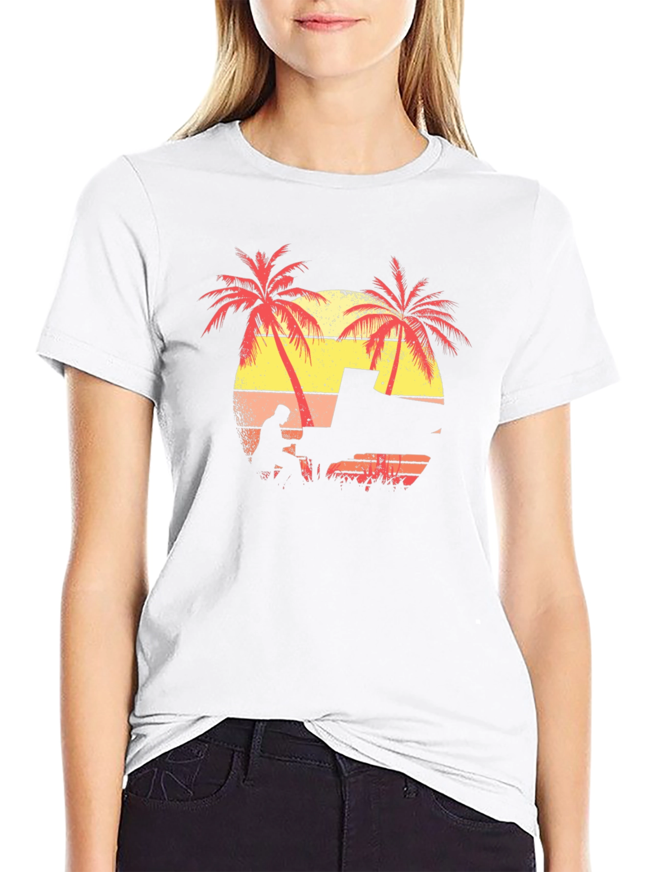Sunset Piano Player T-Shirt - Tropical Vibes
