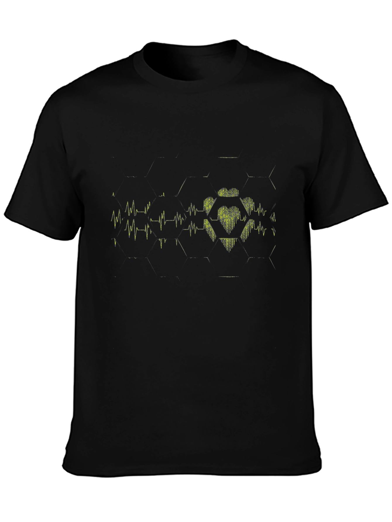 Pulse Heartbeat Graphic Black T-Shirt