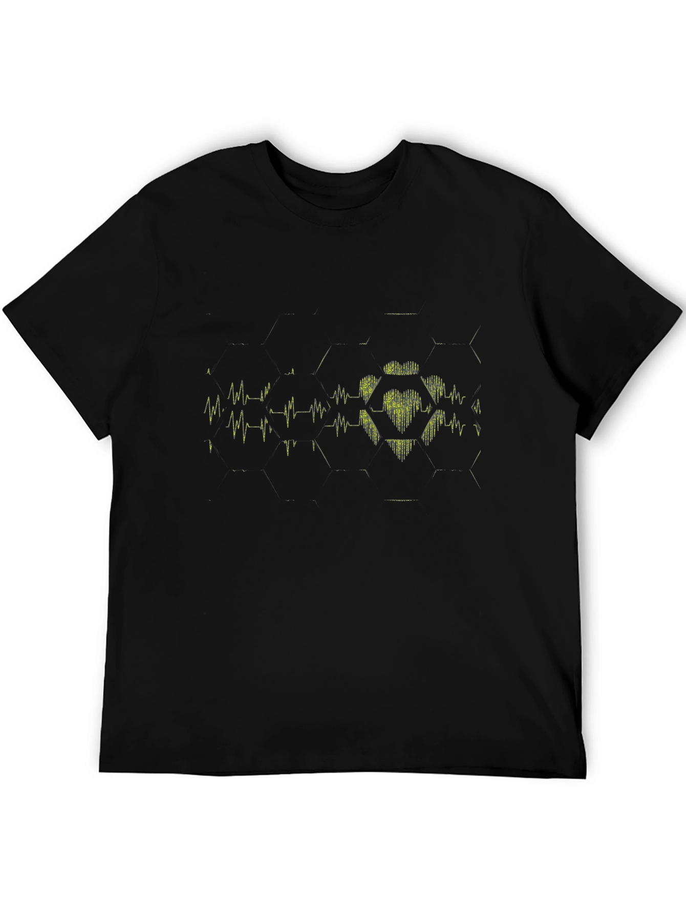 Pulse Heartbeat Graphic Black T-Shirt