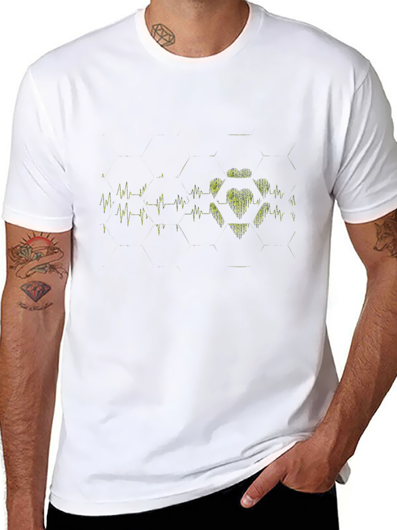 Pulse Heartbeat Graphic Black T-Shirt