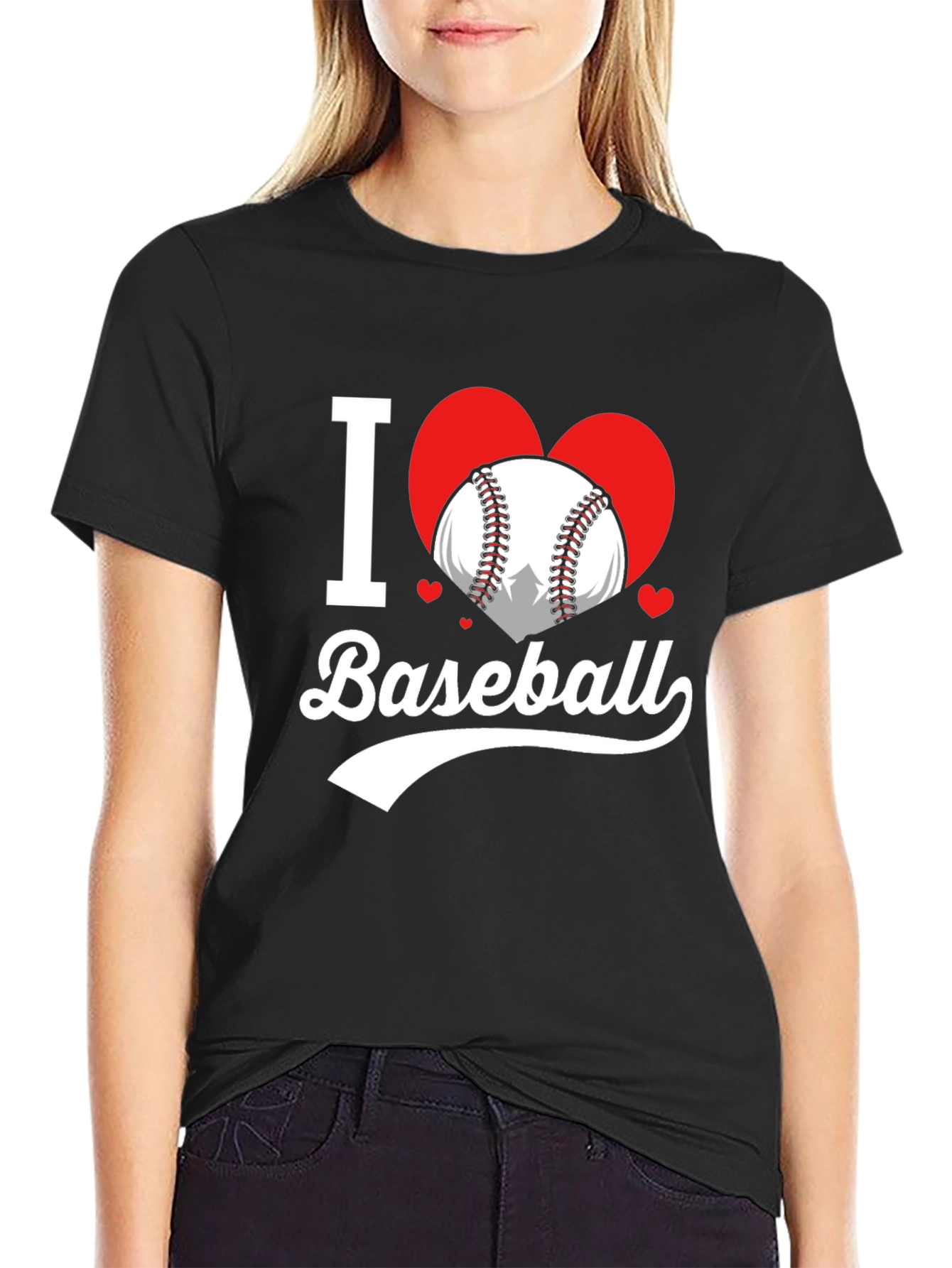 I Love Baseball T-Shirt Heart Graphic Tee