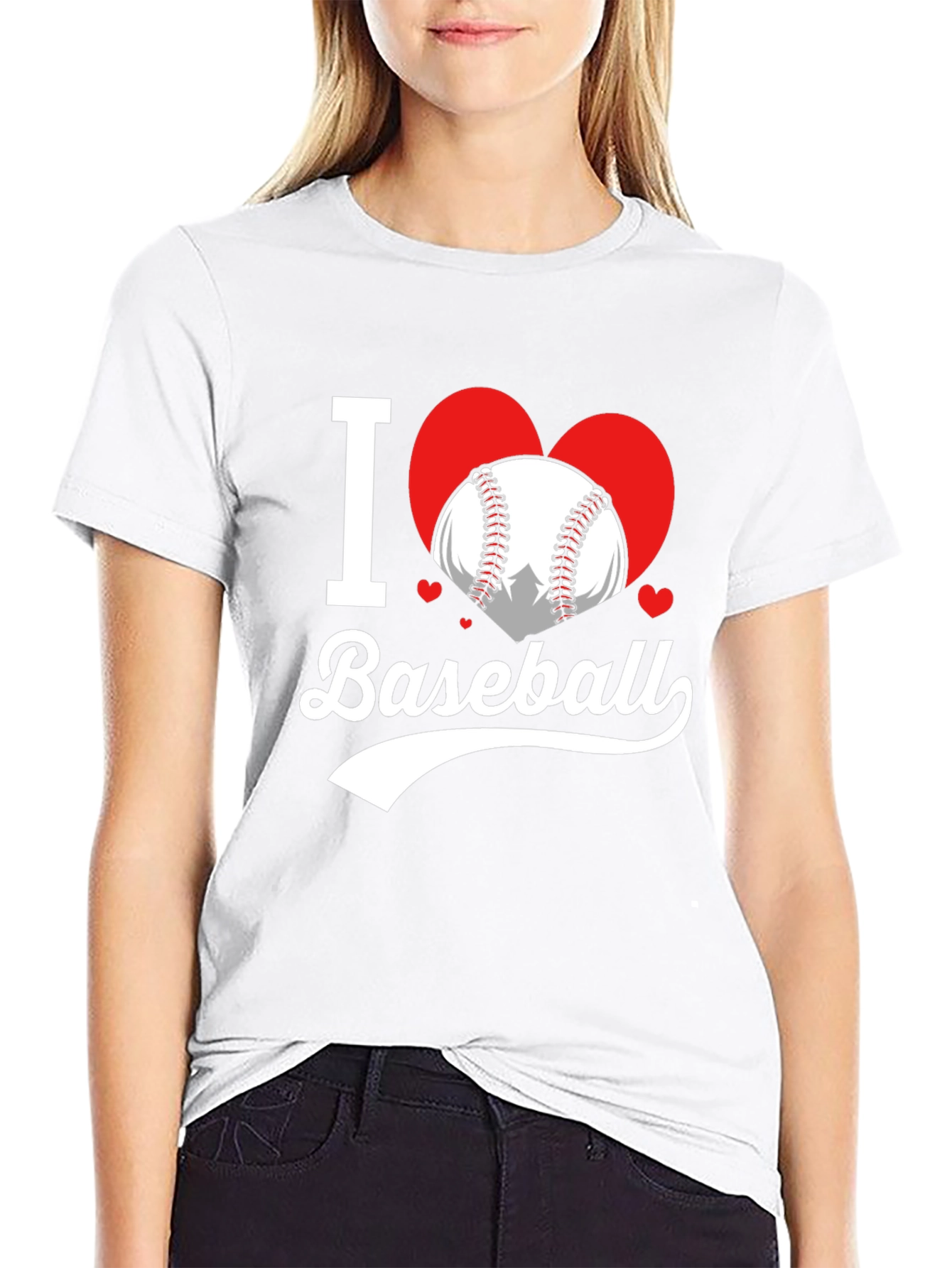I Love Baseball T-Shirt Heart Graphic Tee