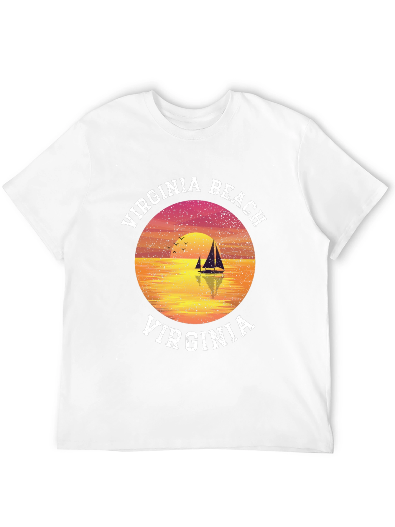Virginia Beach T-Shirt Sunset Sailboat Graphic Tee