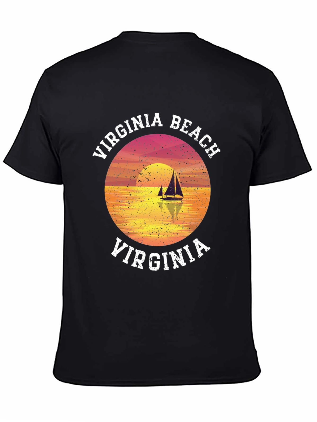 Virginia Beach T-Shirt Sunset Sailboat Graphic Tee