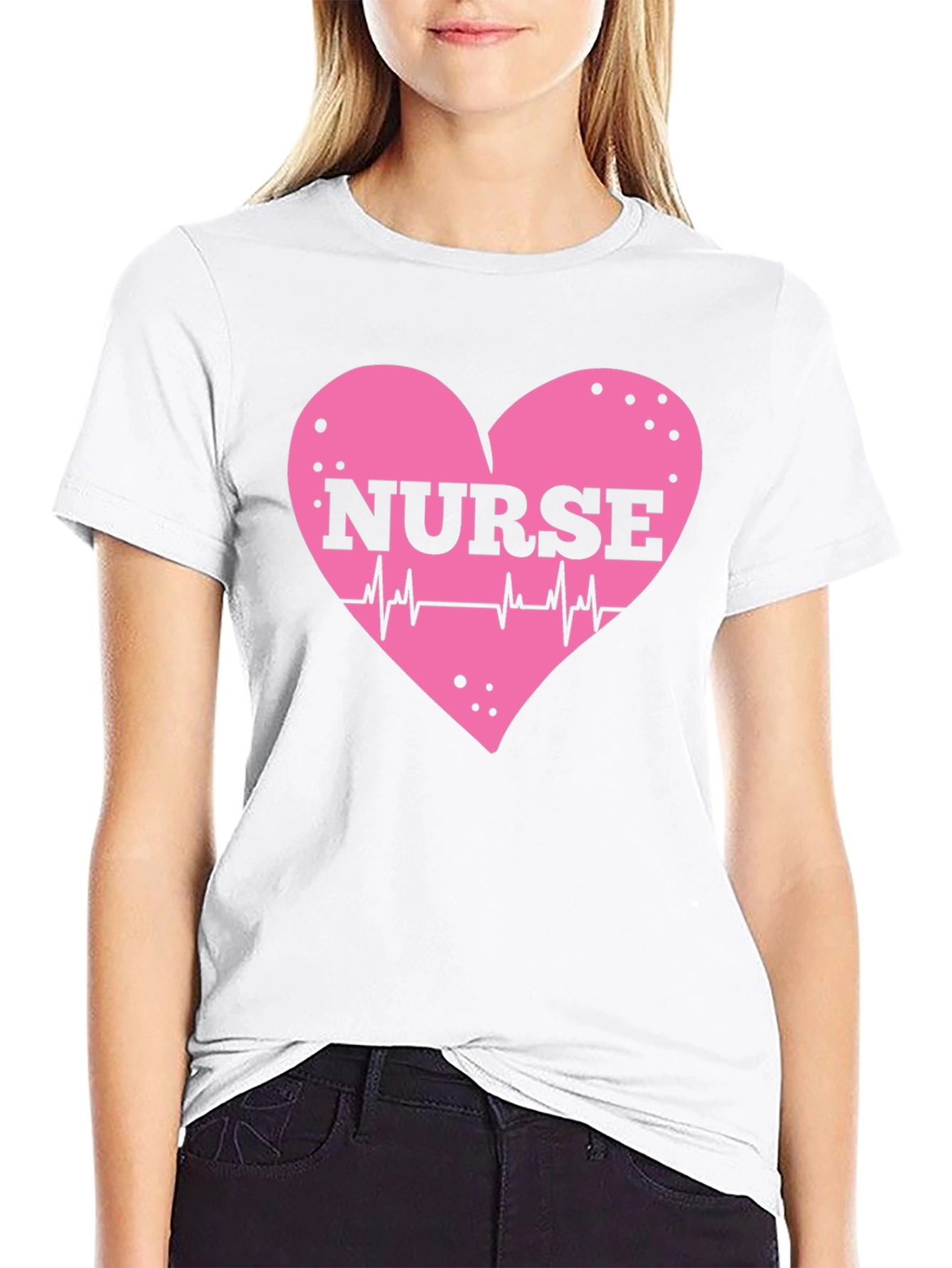 Nurse Heartbeat T-Shirt - Black Cotton Tee