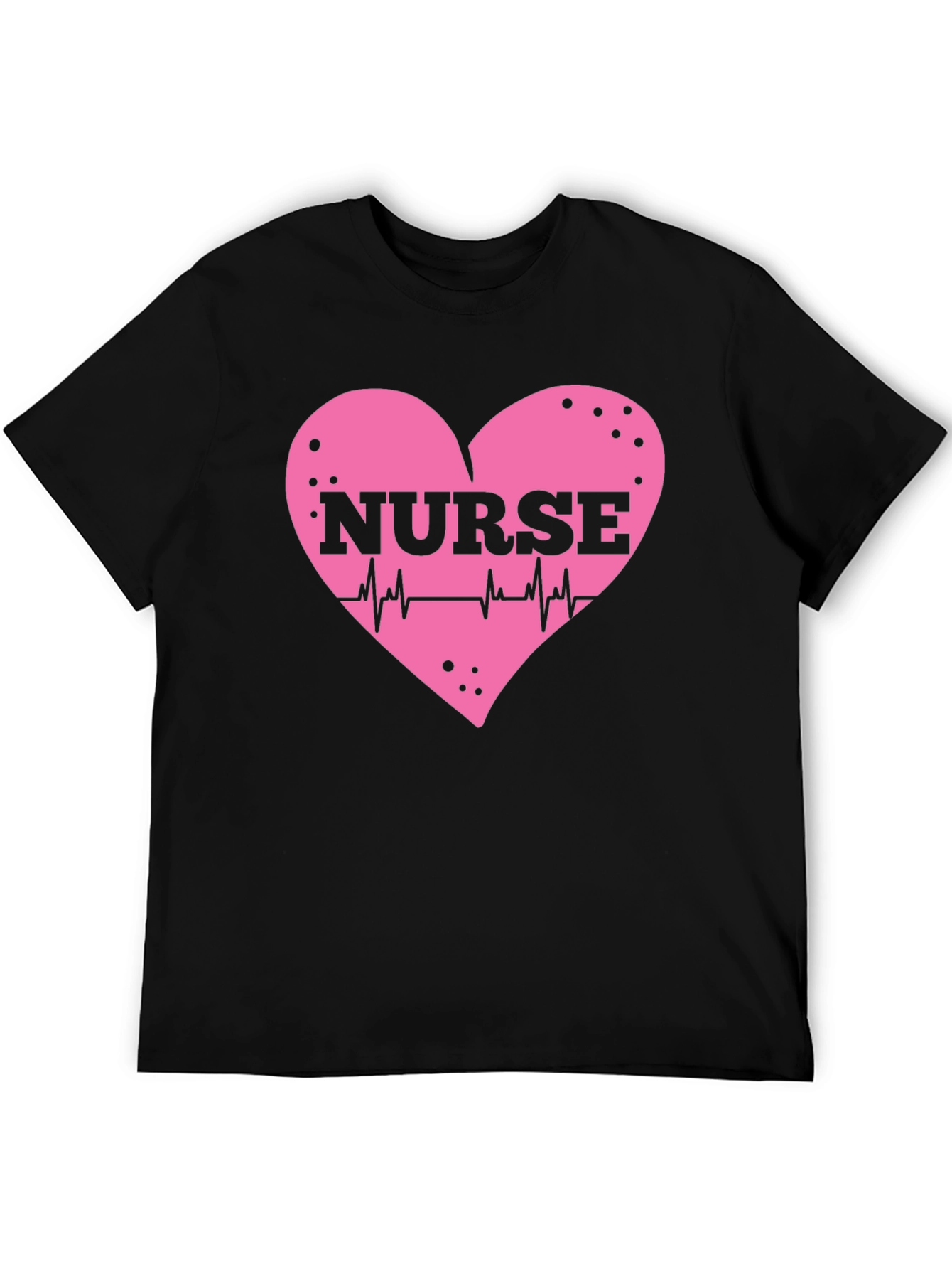 Nurse Heartbeat T-Shirt - Black Cotton Tee
