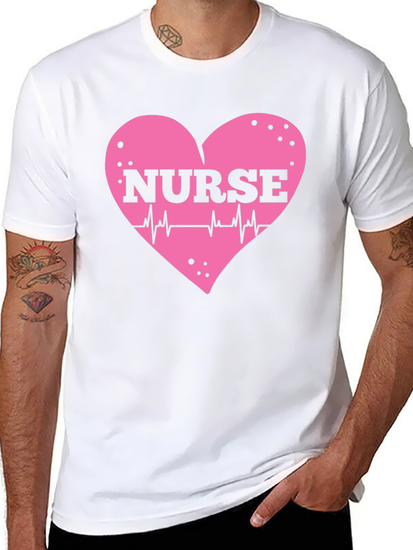 Nurse Heartbeat T-Shirt - Black Cotton Tee