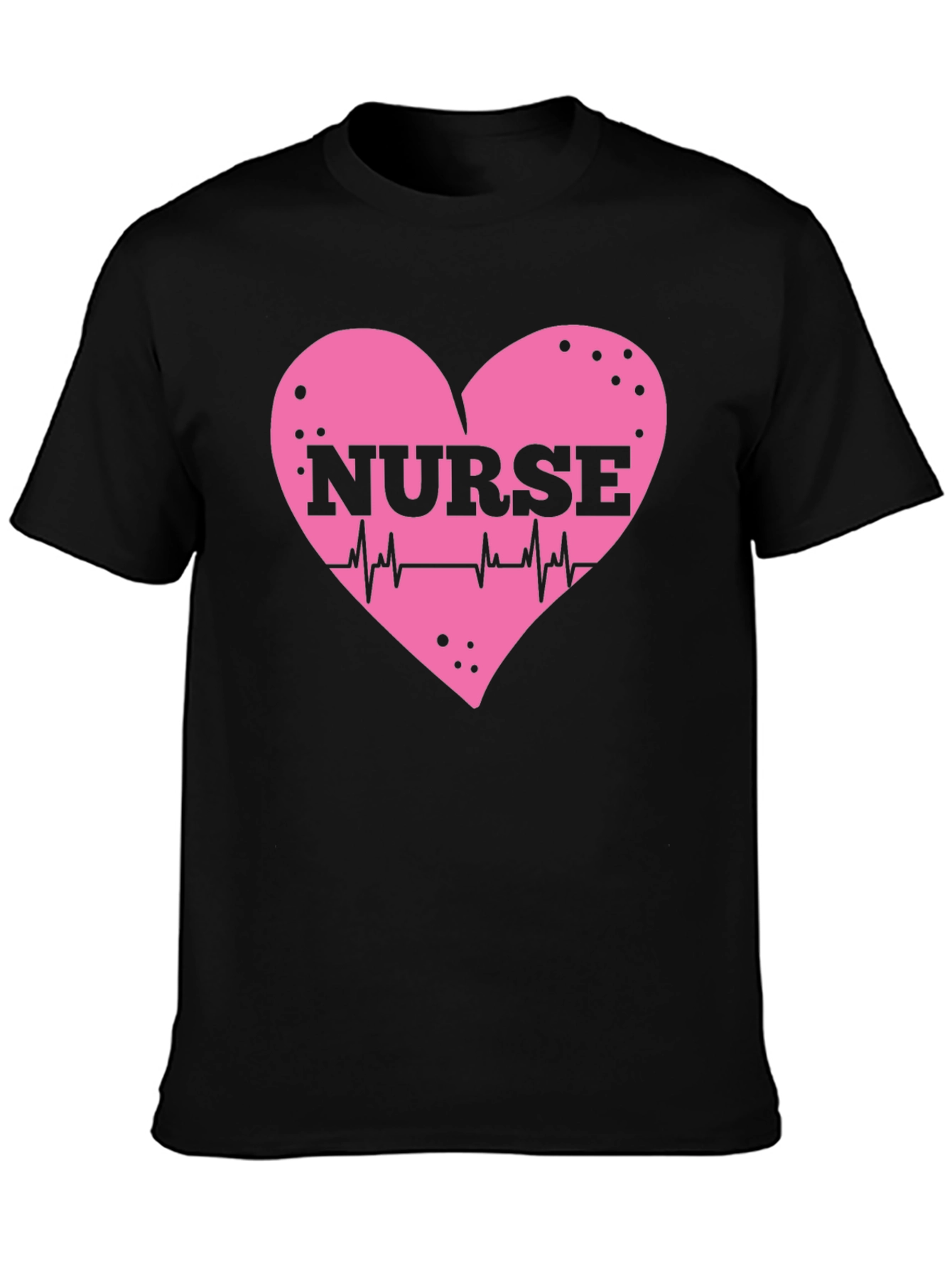 Nurse Heartbeat T-Shirt - Black Cotton Tee