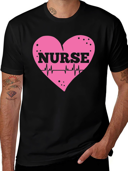Nurse Heartbeat T-Shirt - Black Cotton Tee