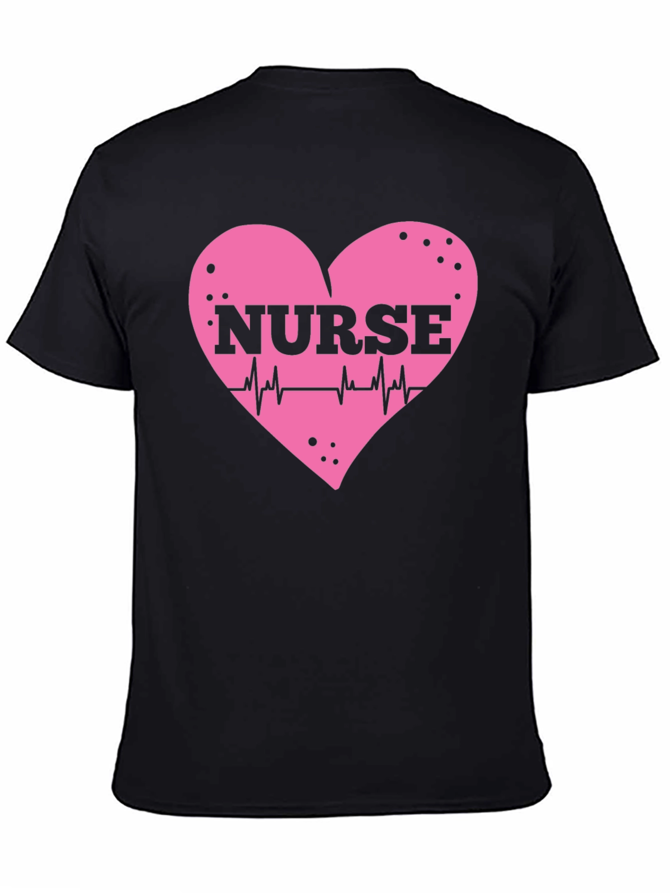 Nurse Heartbeat T-Shirt - Black Cotton Tee
