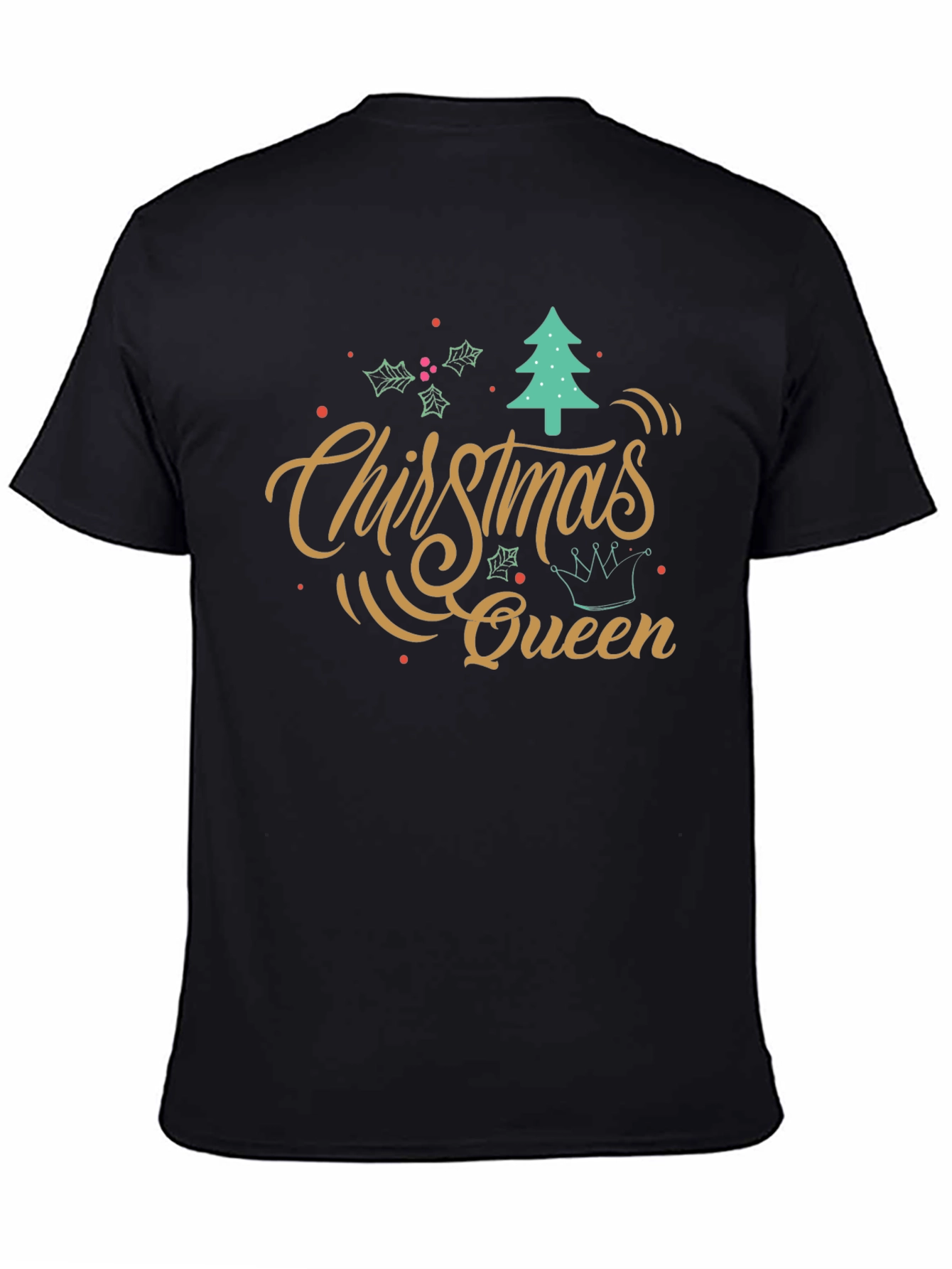 Christmas Queen Black T-Shirt